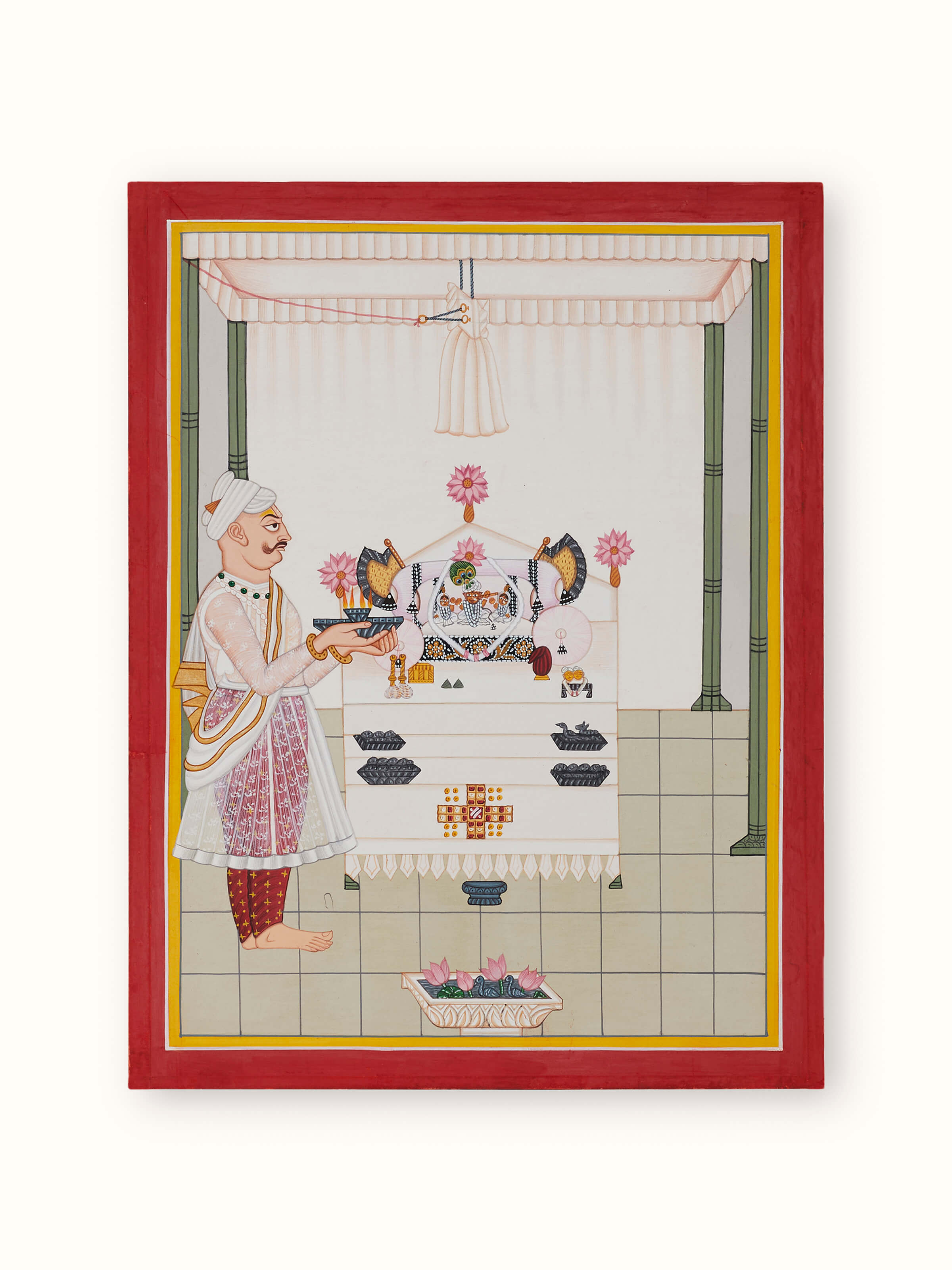 Front view of Glorious Pichwai Gopashtami Painting depicting traditional Indian art with intricate detailing and vibrant colors.