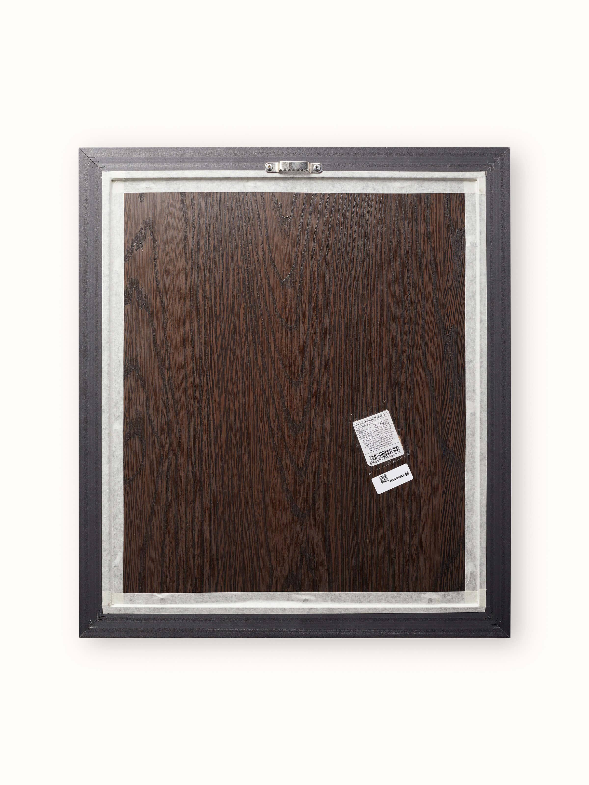 Close-up view of Jai Pichwai Shreenathji painting showcasing the detailed brushwork and colorful patterns