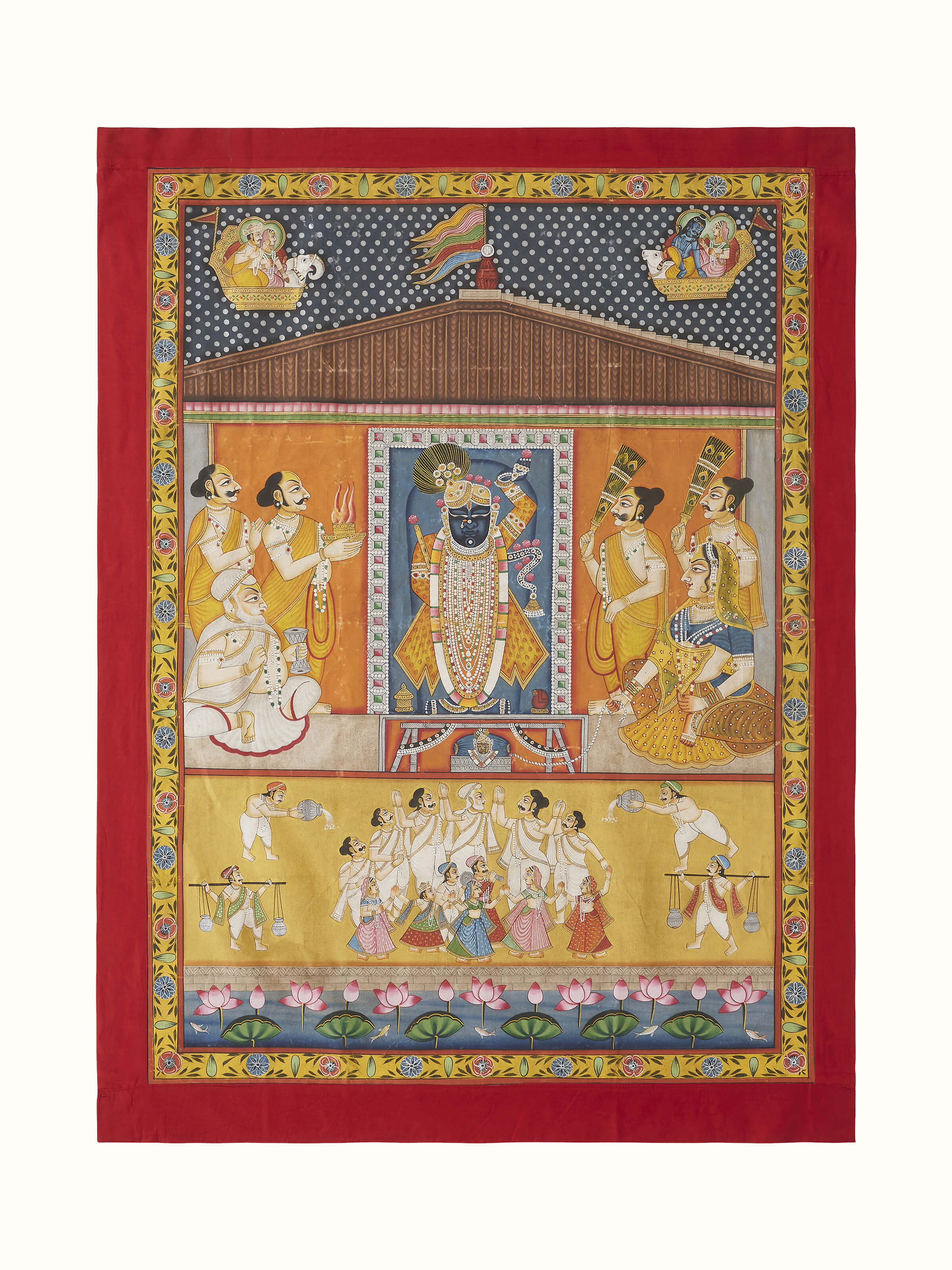 Pichwai Krishna painting, showcasing traditional style and vibrant colors, Swadesh