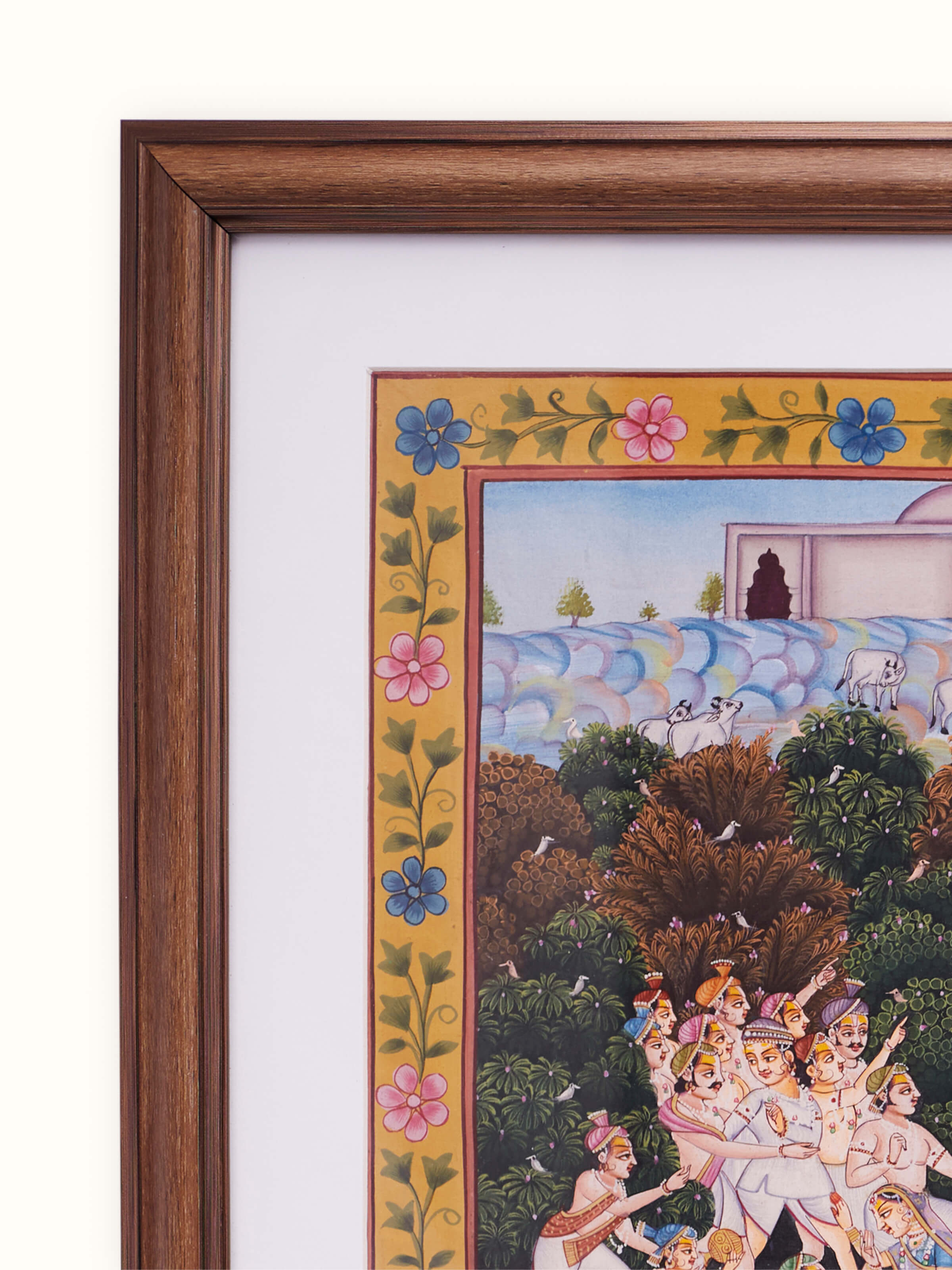 Close-up of Pichwai Makhan Chori Painting highlighting detailed artwork