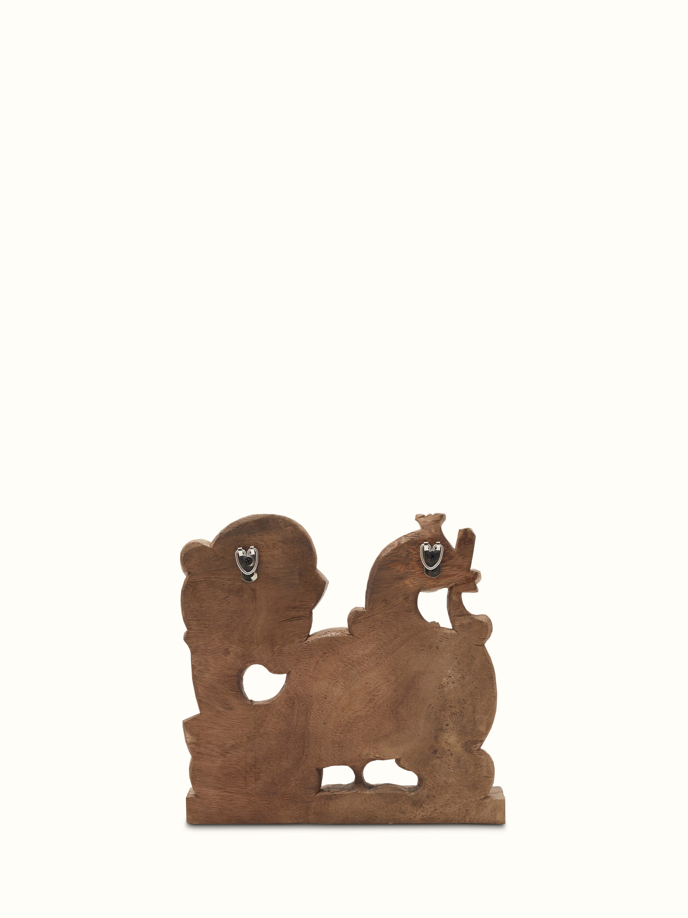 Carved neem wood parrot brackets sculpture showcasing elaborate carving and traditional design.