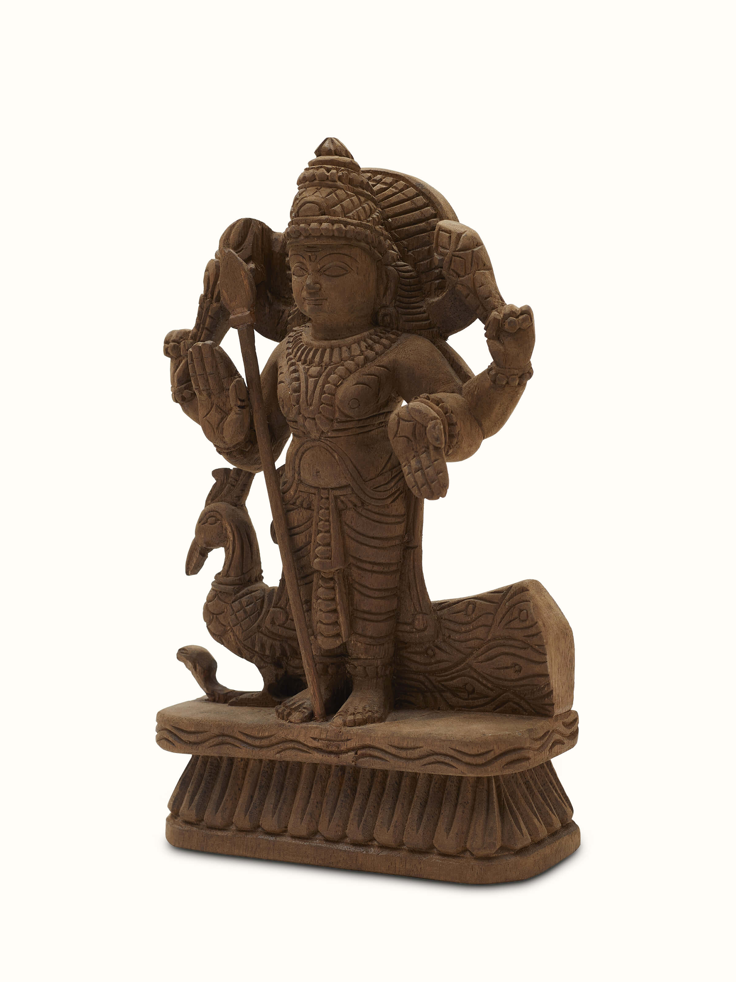 Karthikeya Carved Neem Wood Swamy Idol | Swadesh Online