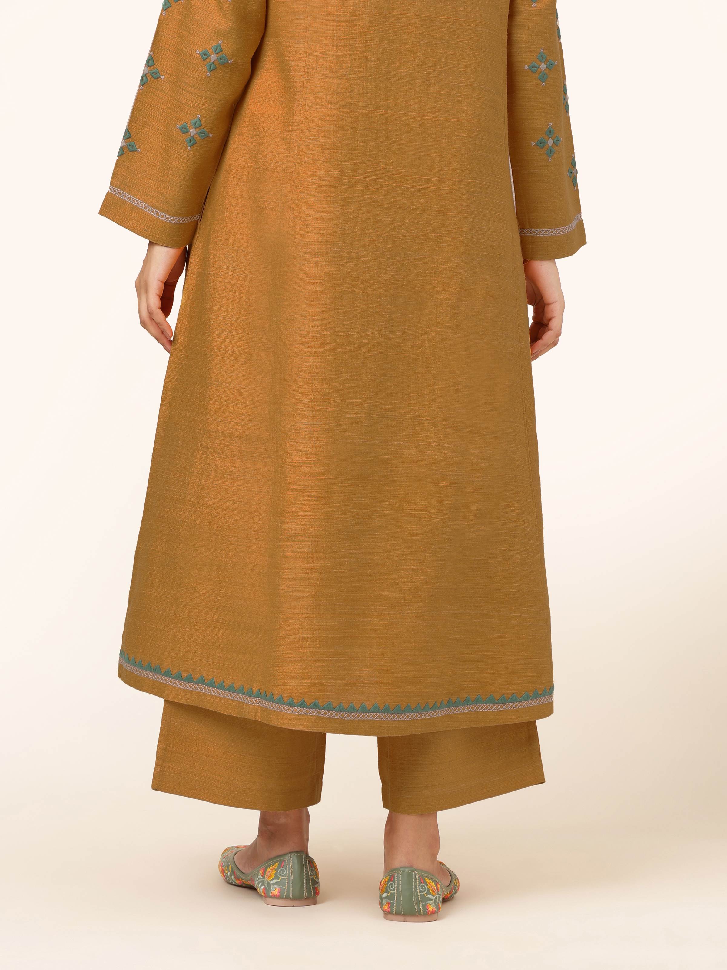Mustard Matka Silk Palazzos