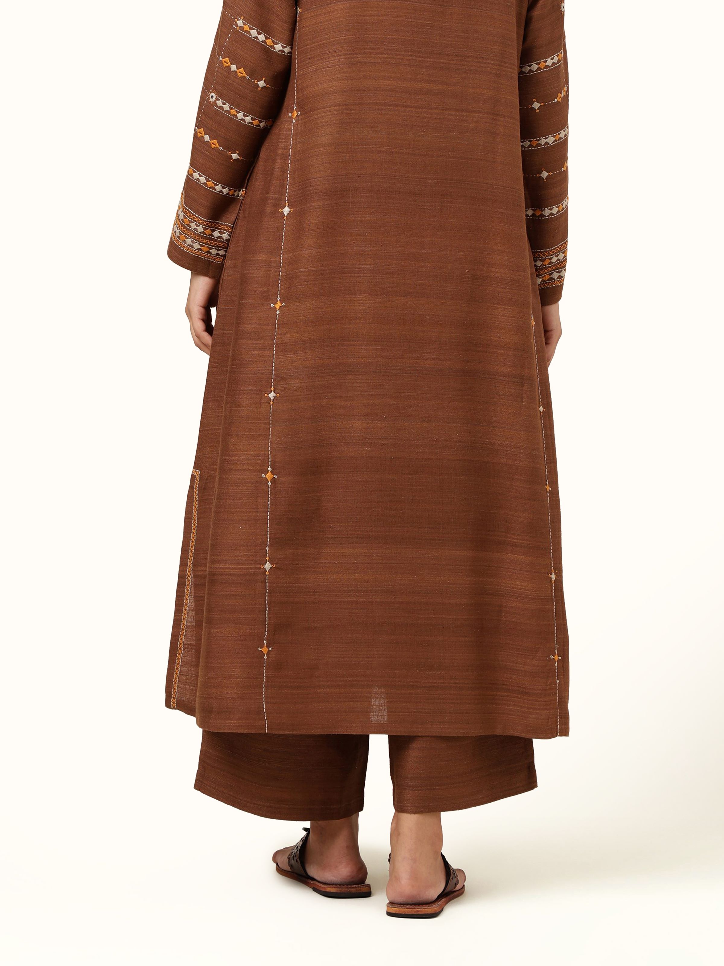 Brown Matka Silk Palazzos