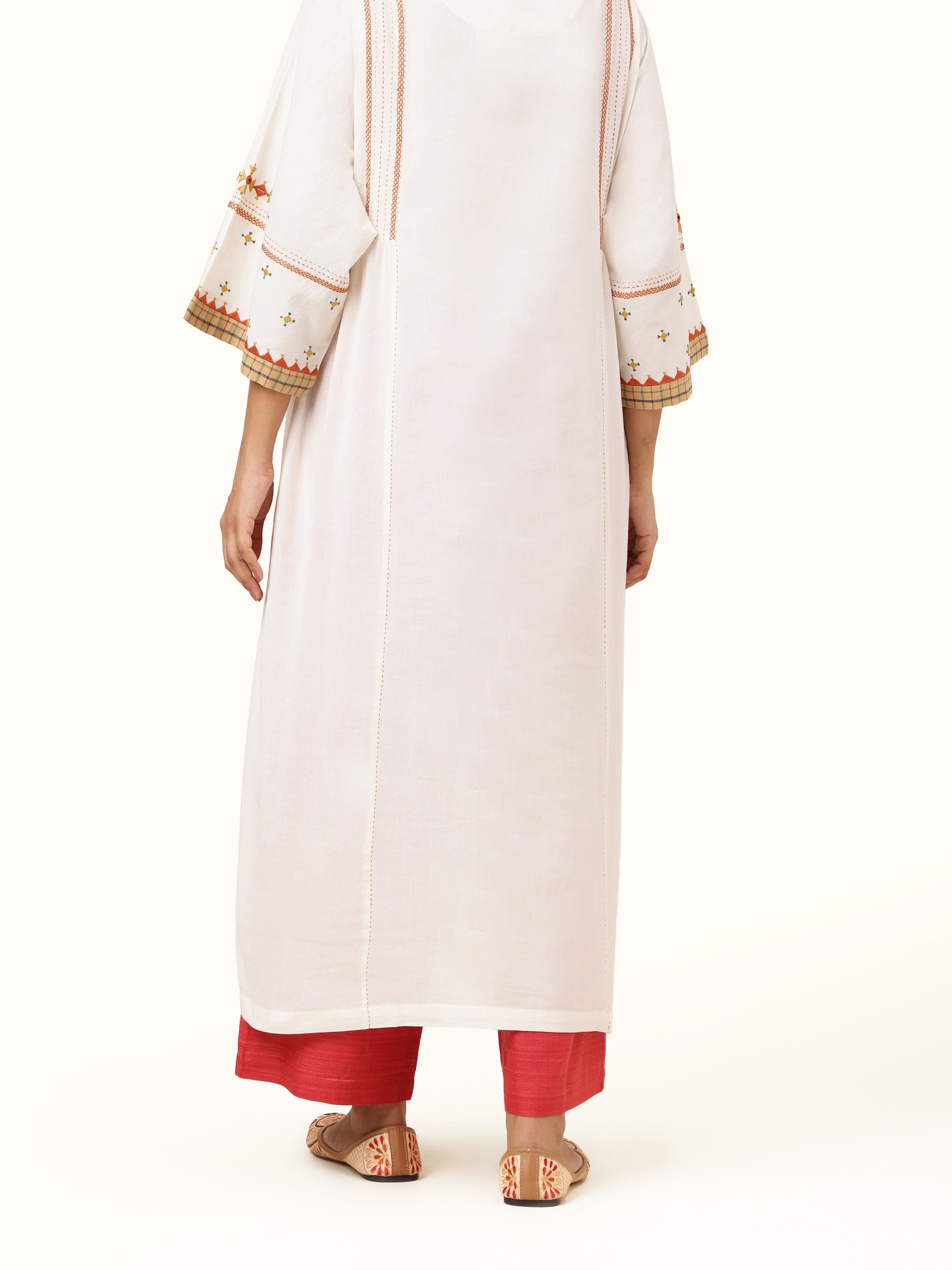 Coral Matka Silk Palazzos