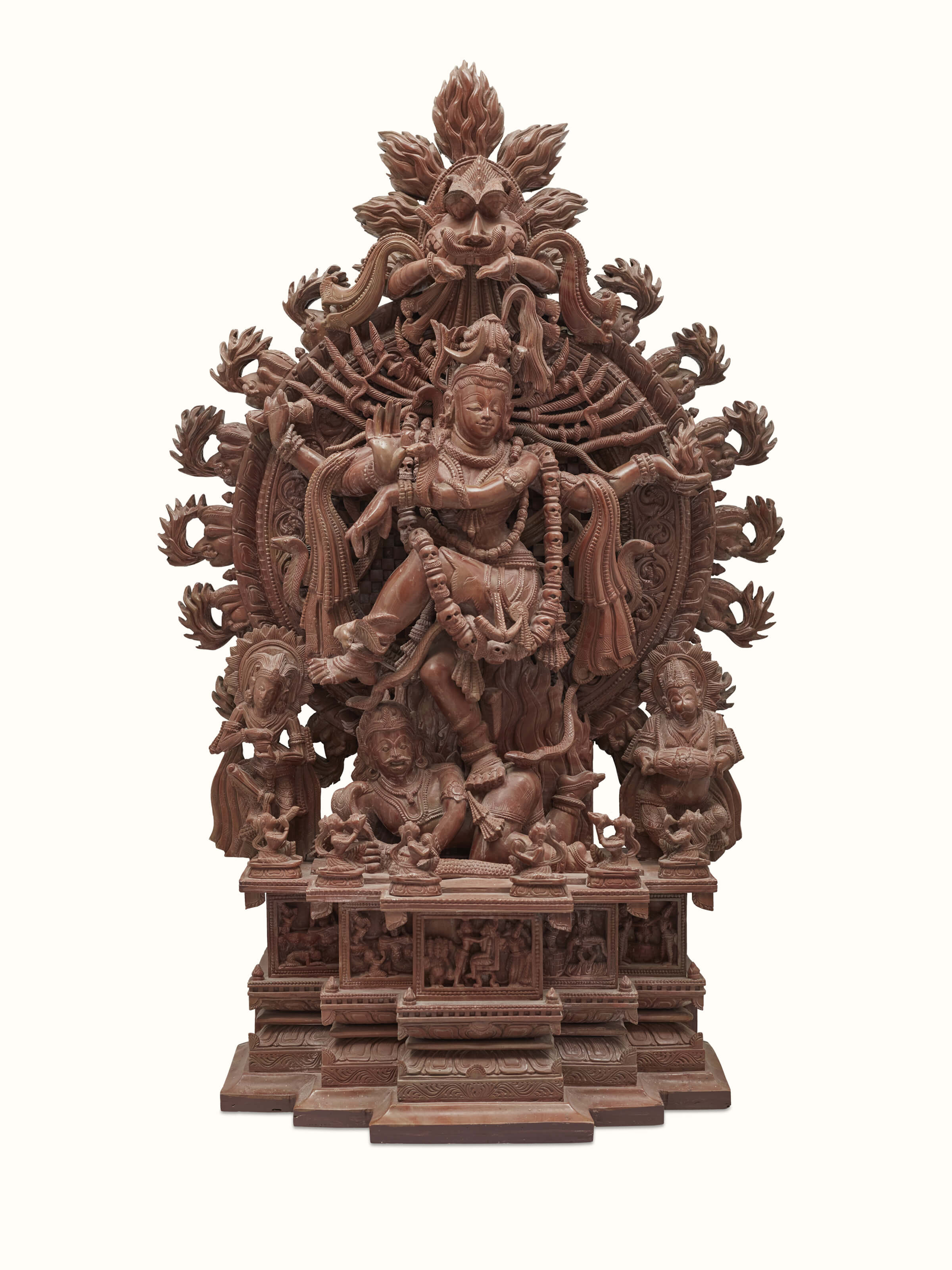 Front view of Carved Stone Natraj in Tandav Idol with detailed craftsmanship.