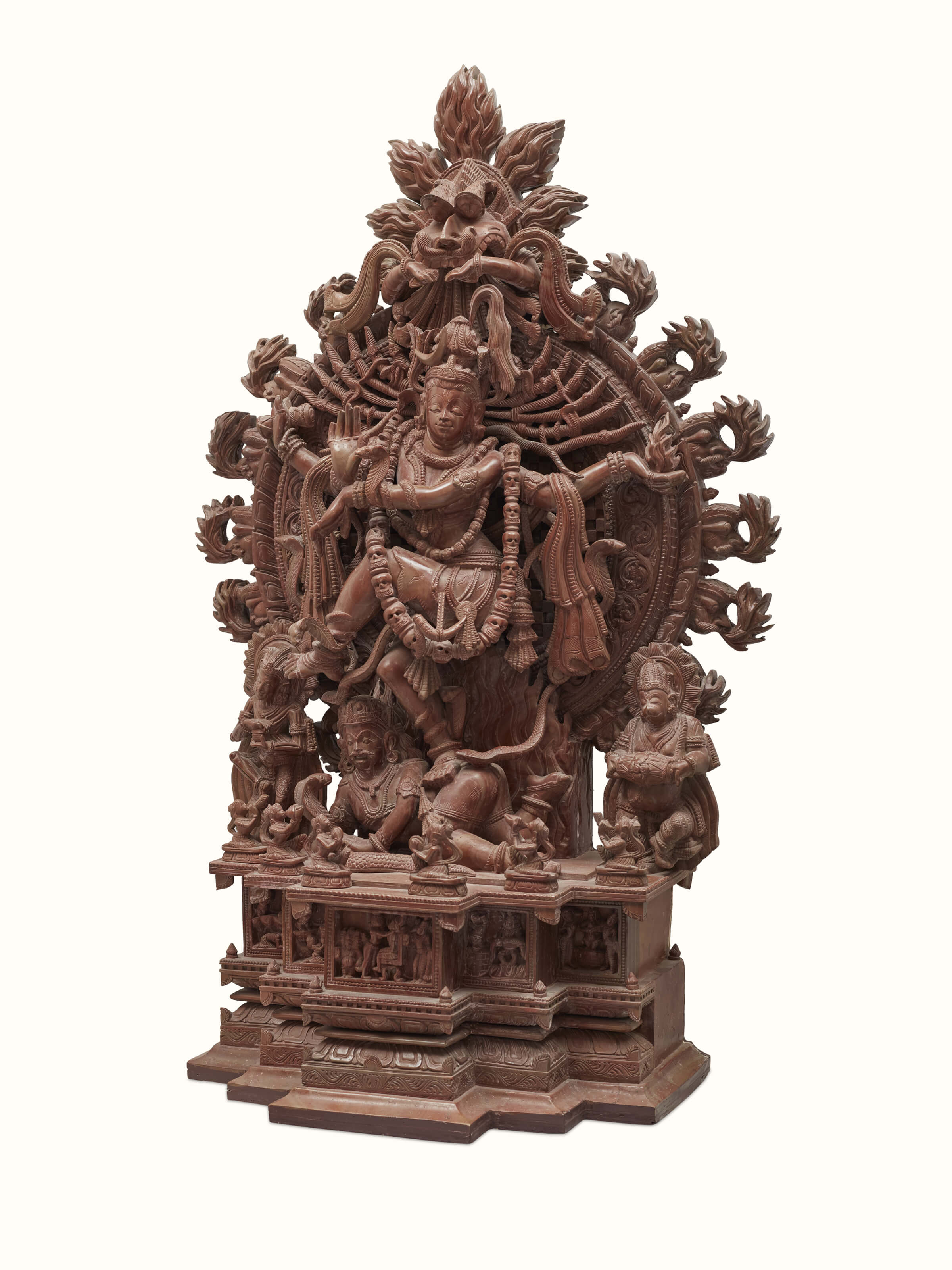 Close-up of Carved Stone Natraj in Tandav Idol’s detailed features.