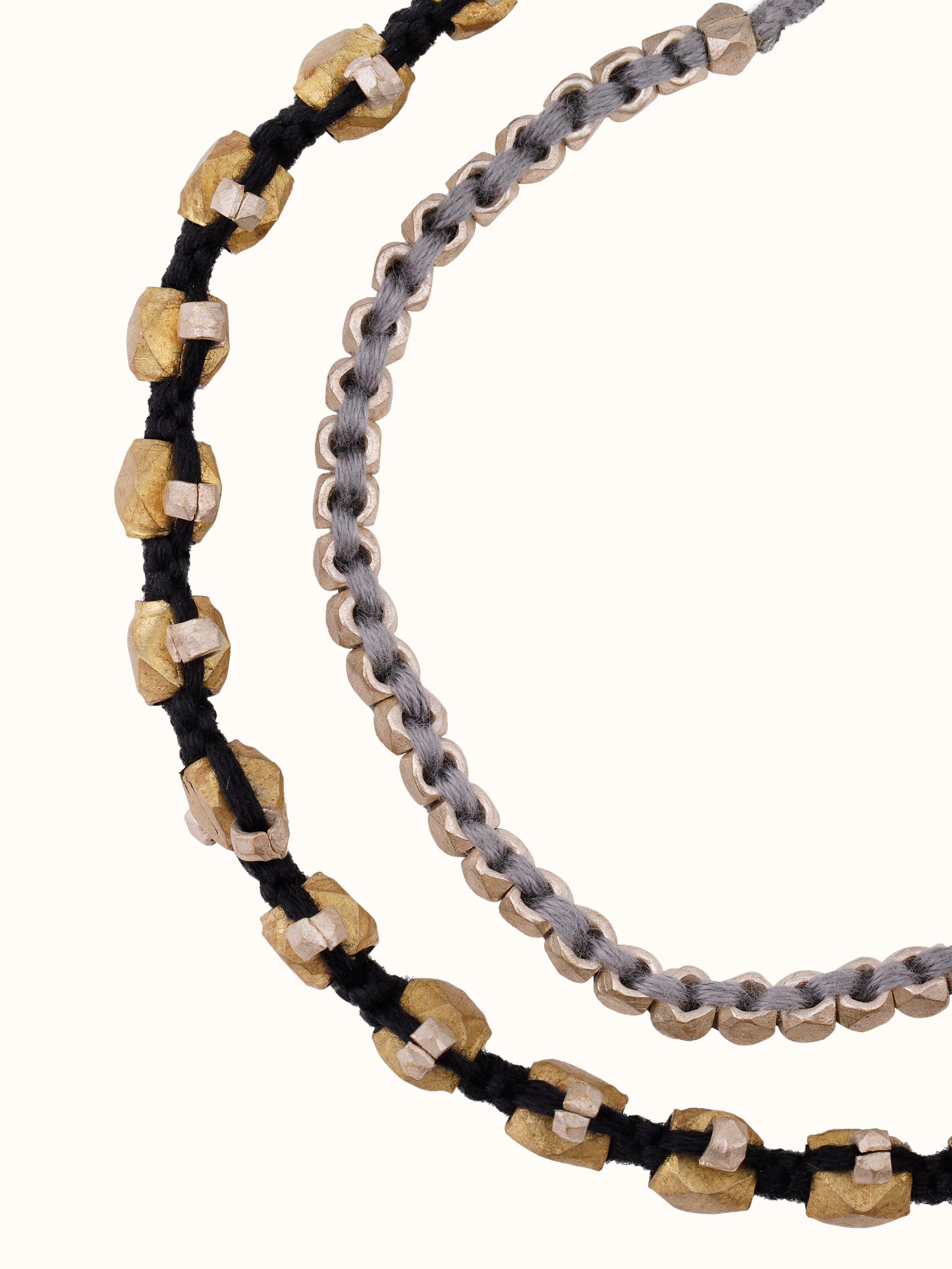 Angled view of Prabhat Dhokra Bracelet Pack showcasing its elegant, traditional design.