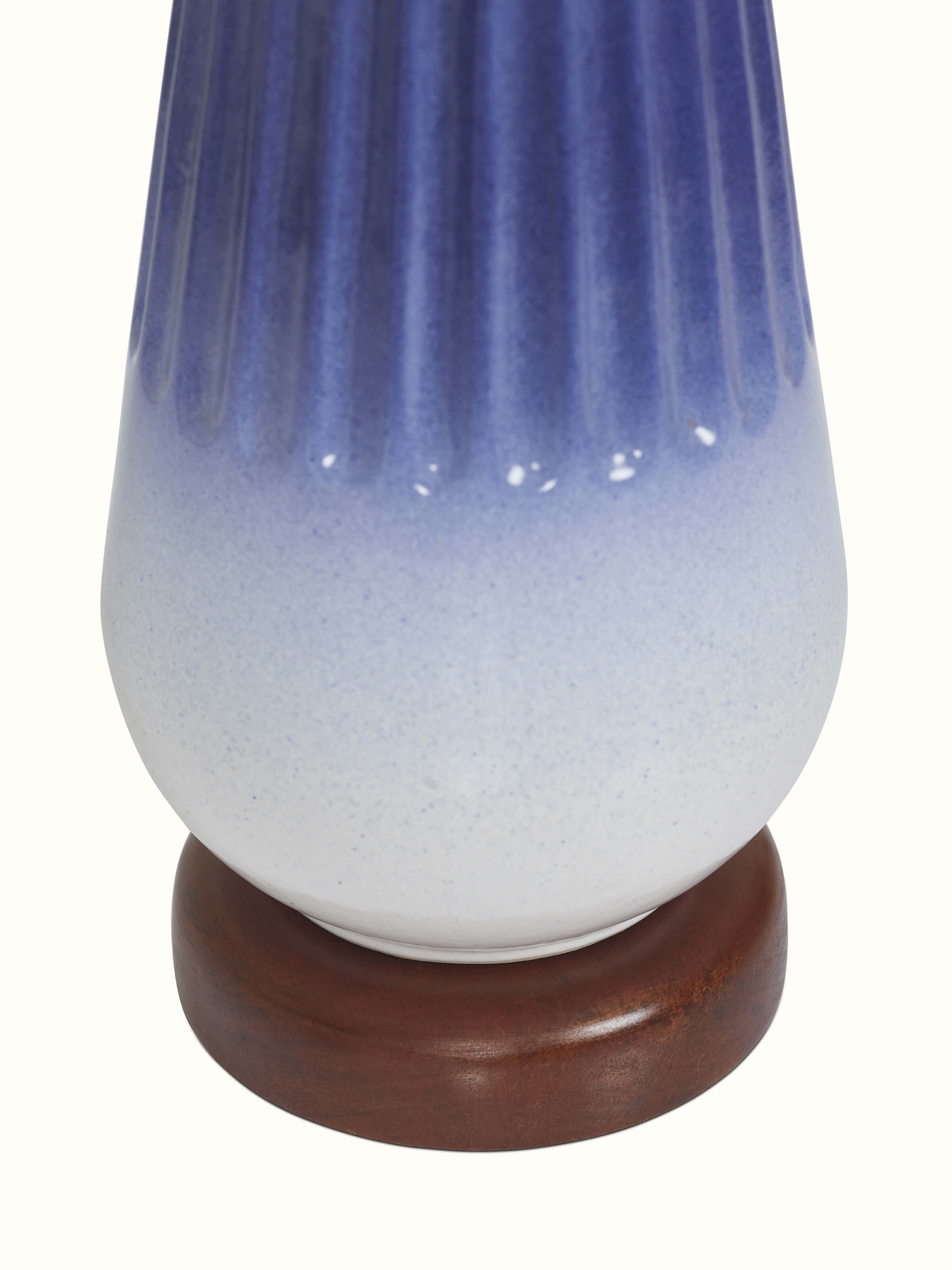 Full view of Studio pottery & cotton table lamp in grey color showcasing the complete design and lamp structure.