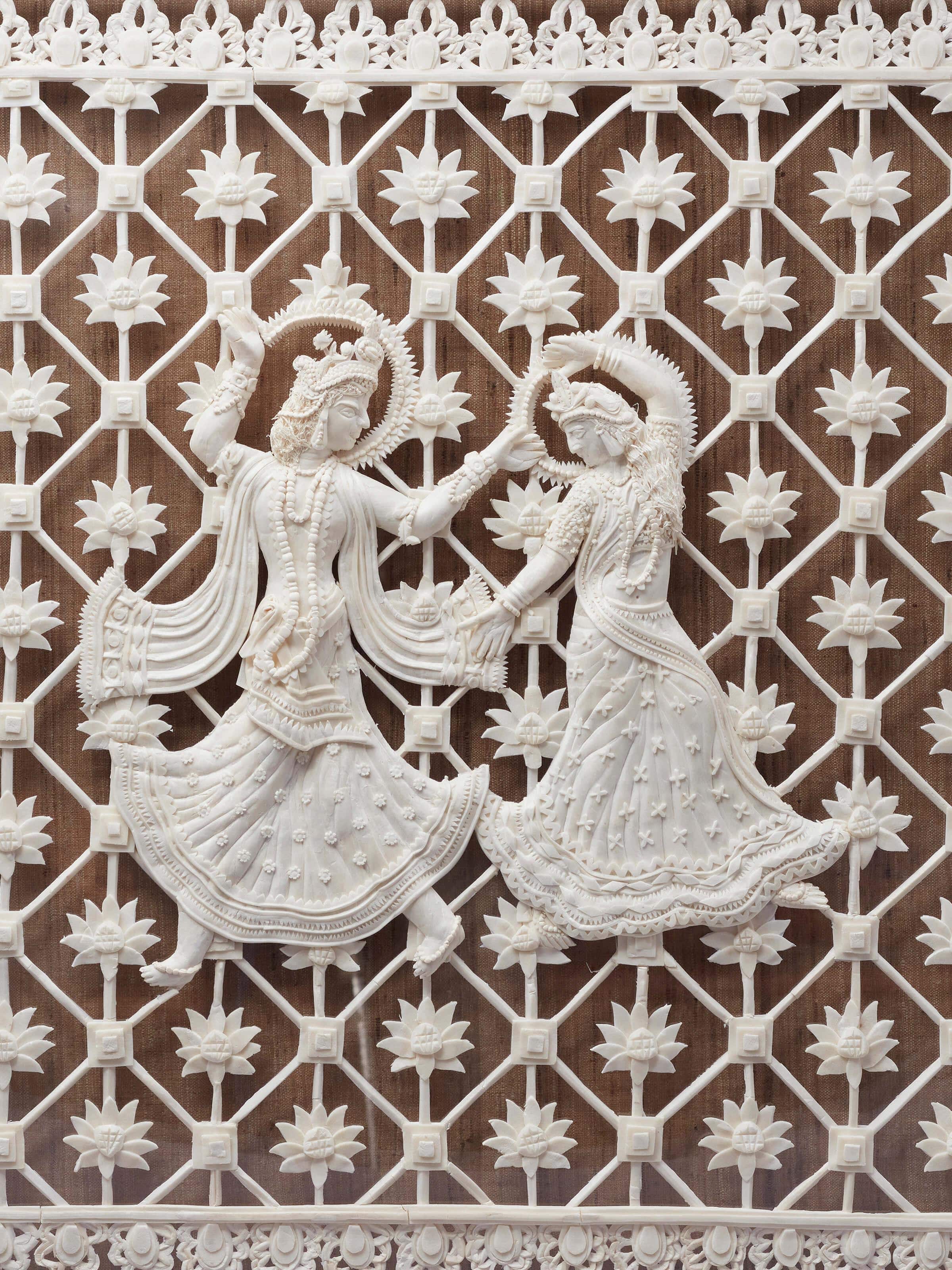 Sholapith Radha Krishna Wall Hanging