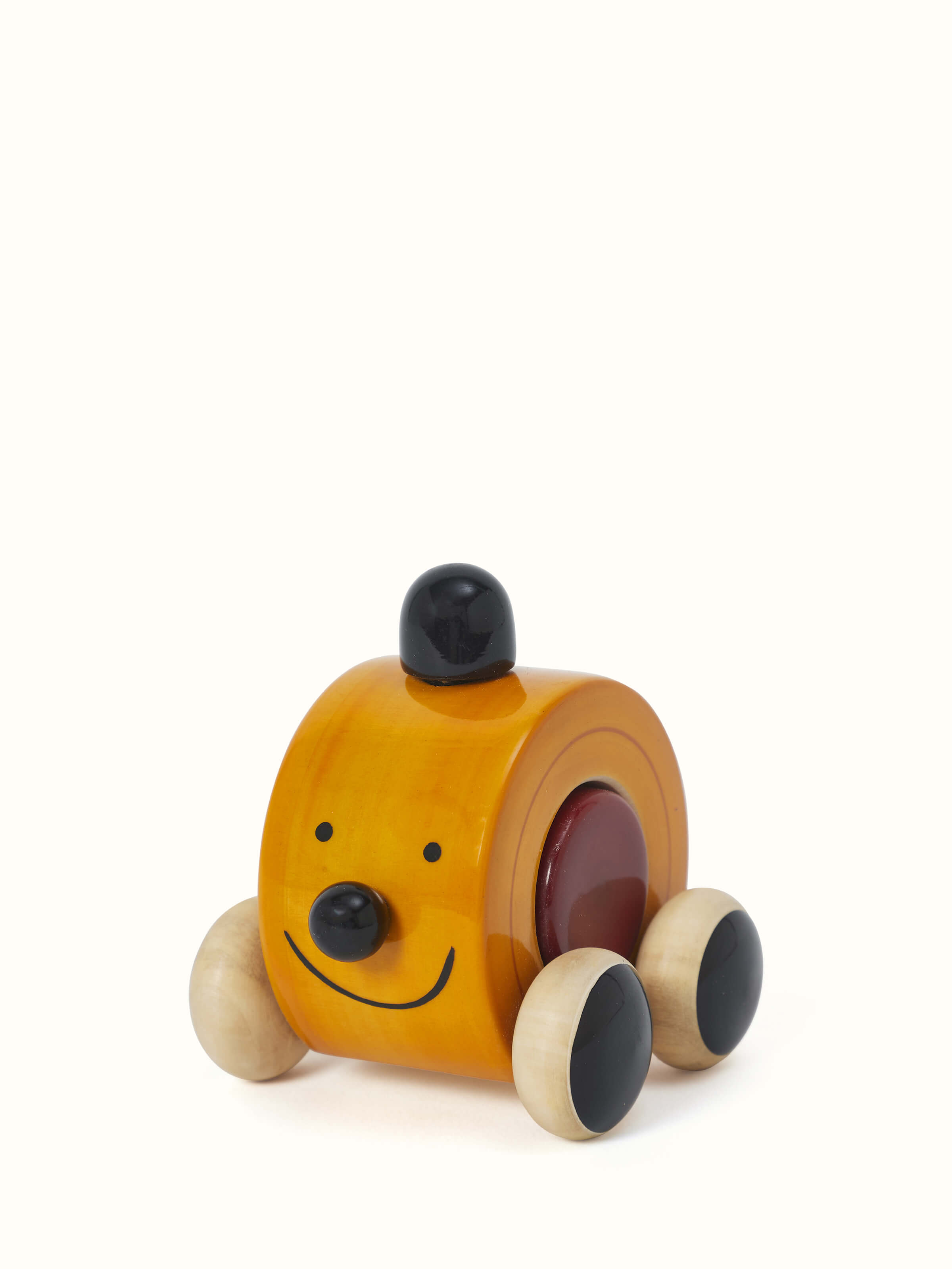 Detailed view of Channapatna Wooden Play Toy by Swadesh emphasizing its fine detailing, vibrant colors, and safe design for children’s play.