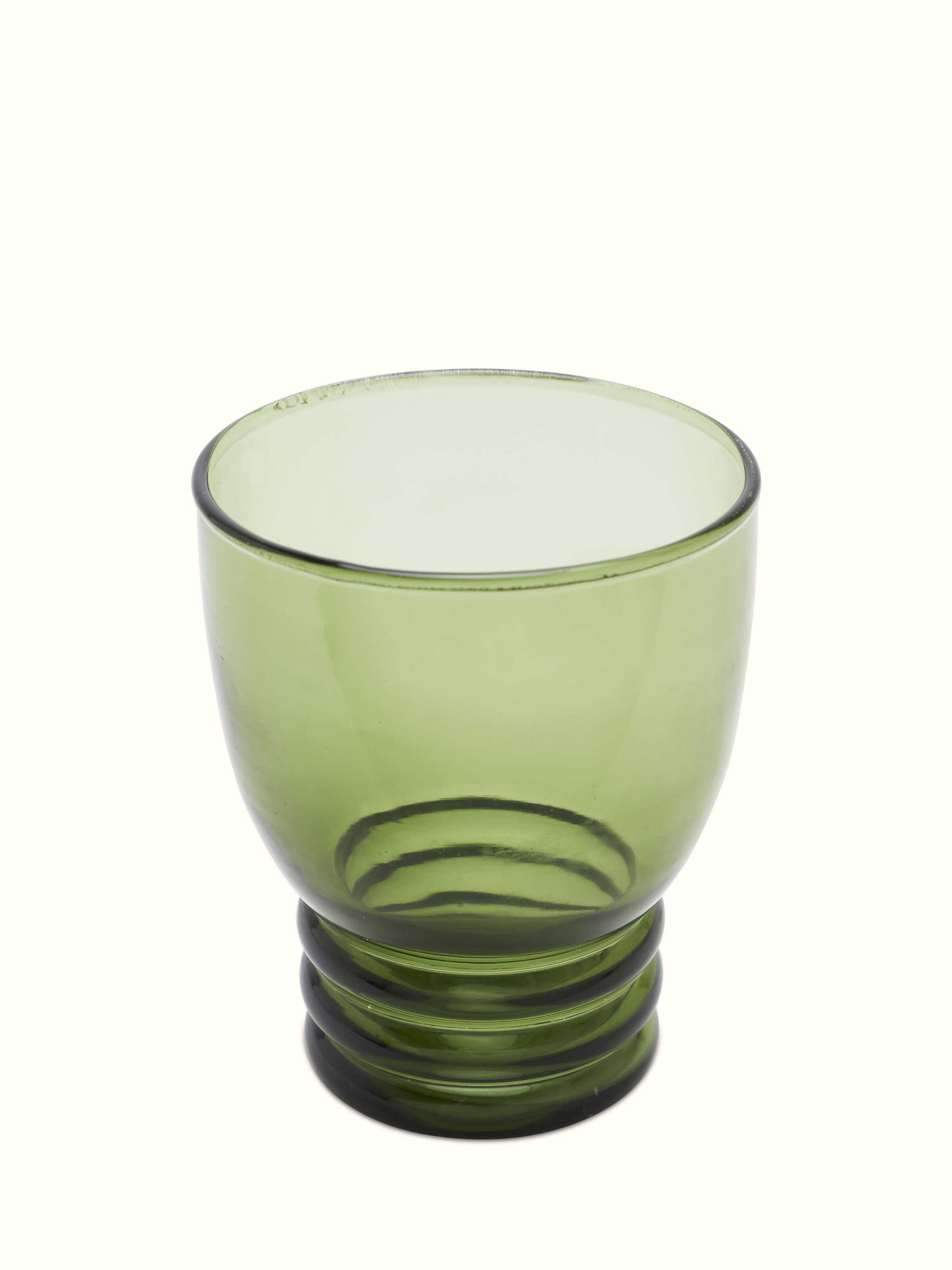 Set of soda-lime glass-worked water glasses, showcasing their elegant design and clarity.