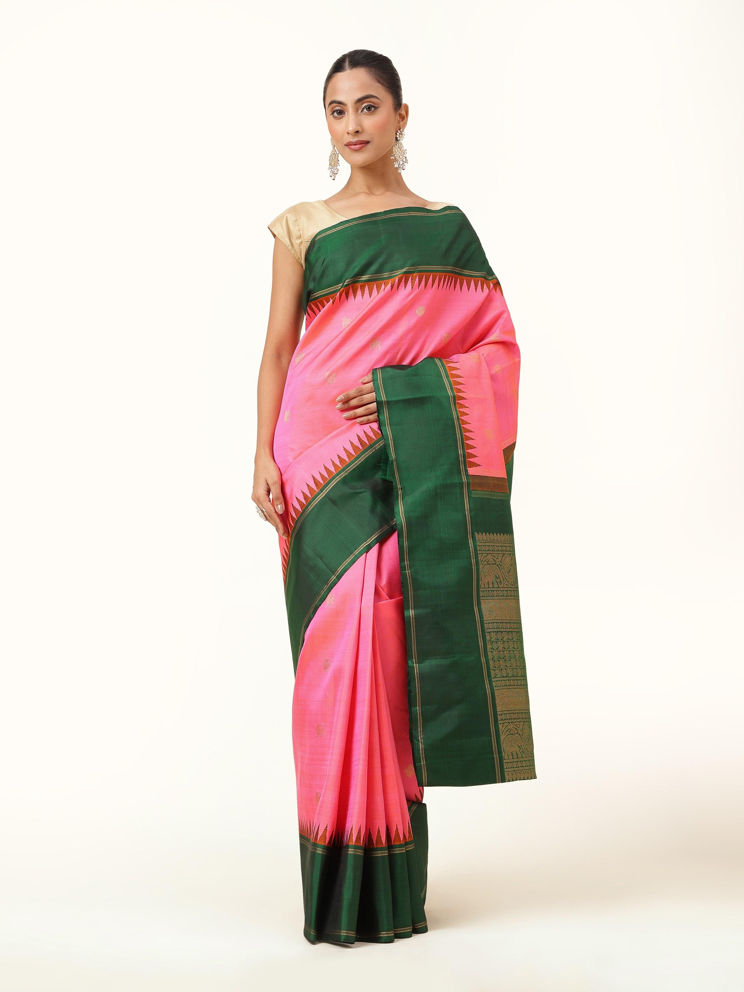 Pink Silk Kancheepuram Saree