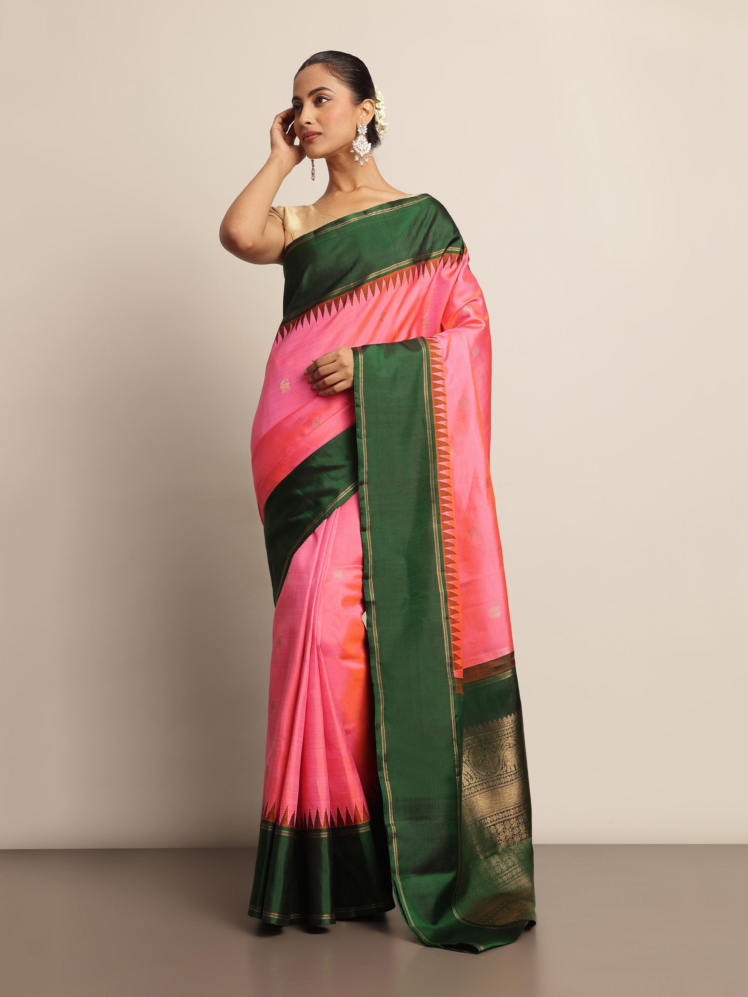 Pink Silk Kancheepuram Saree