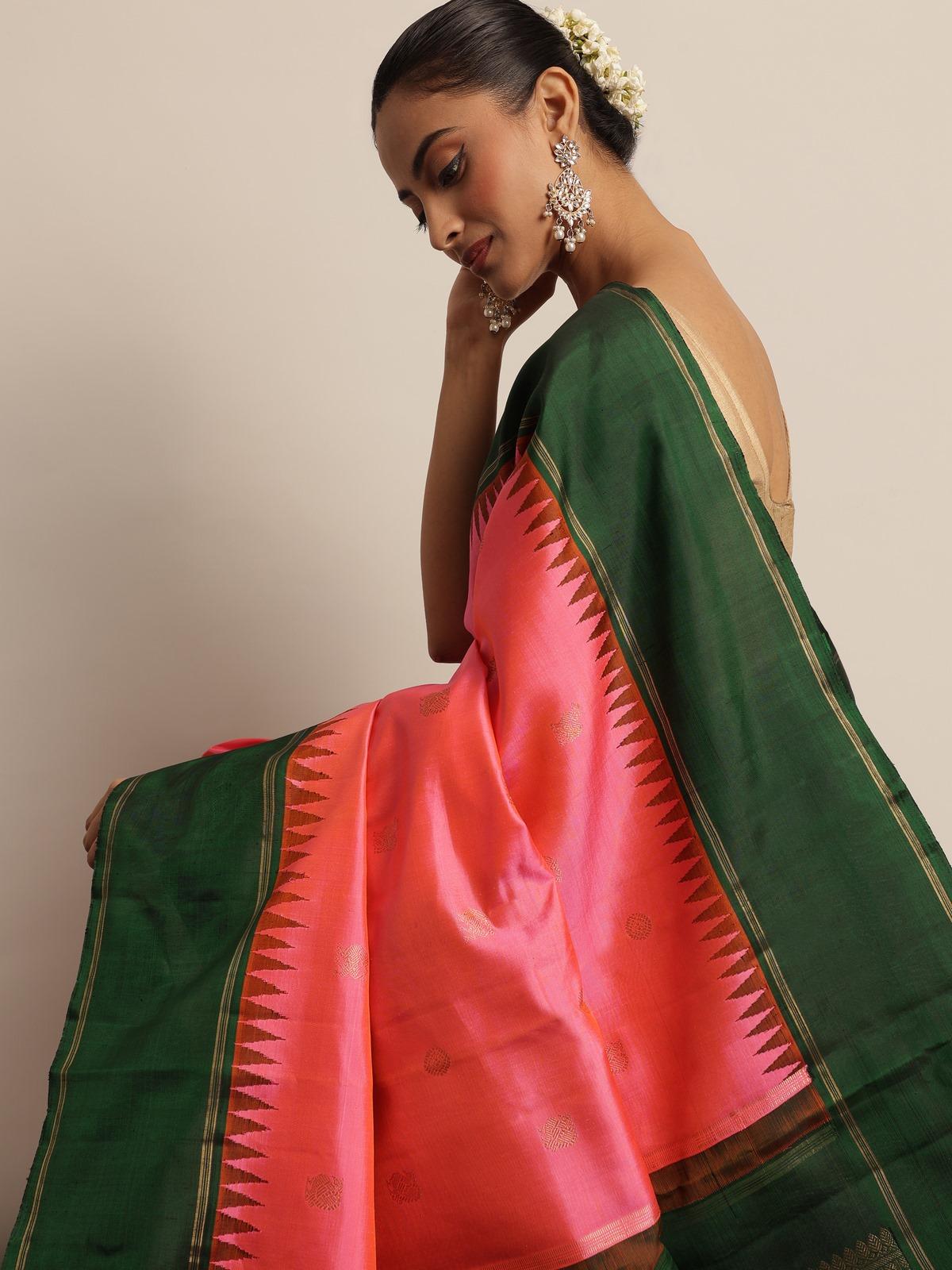 Pink Silk Kancheepuram Saree