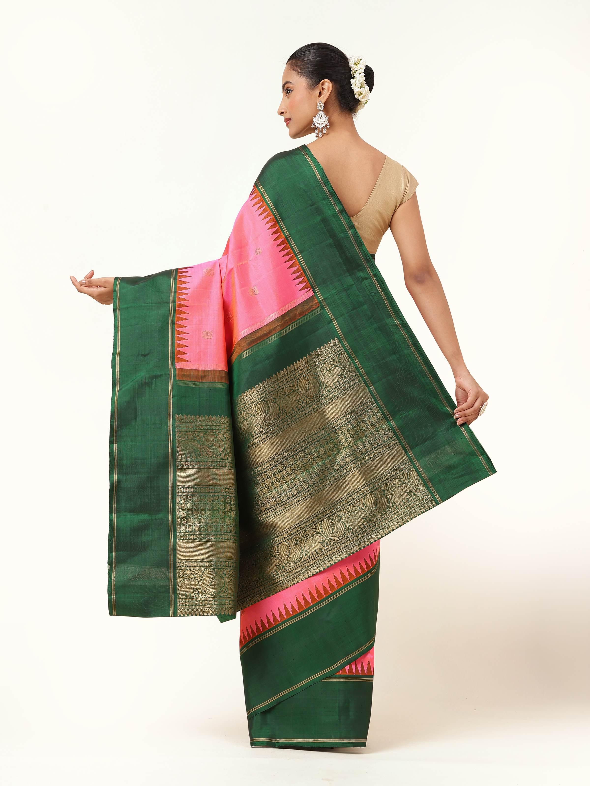 Pink Silk Kancheepuram Saree
