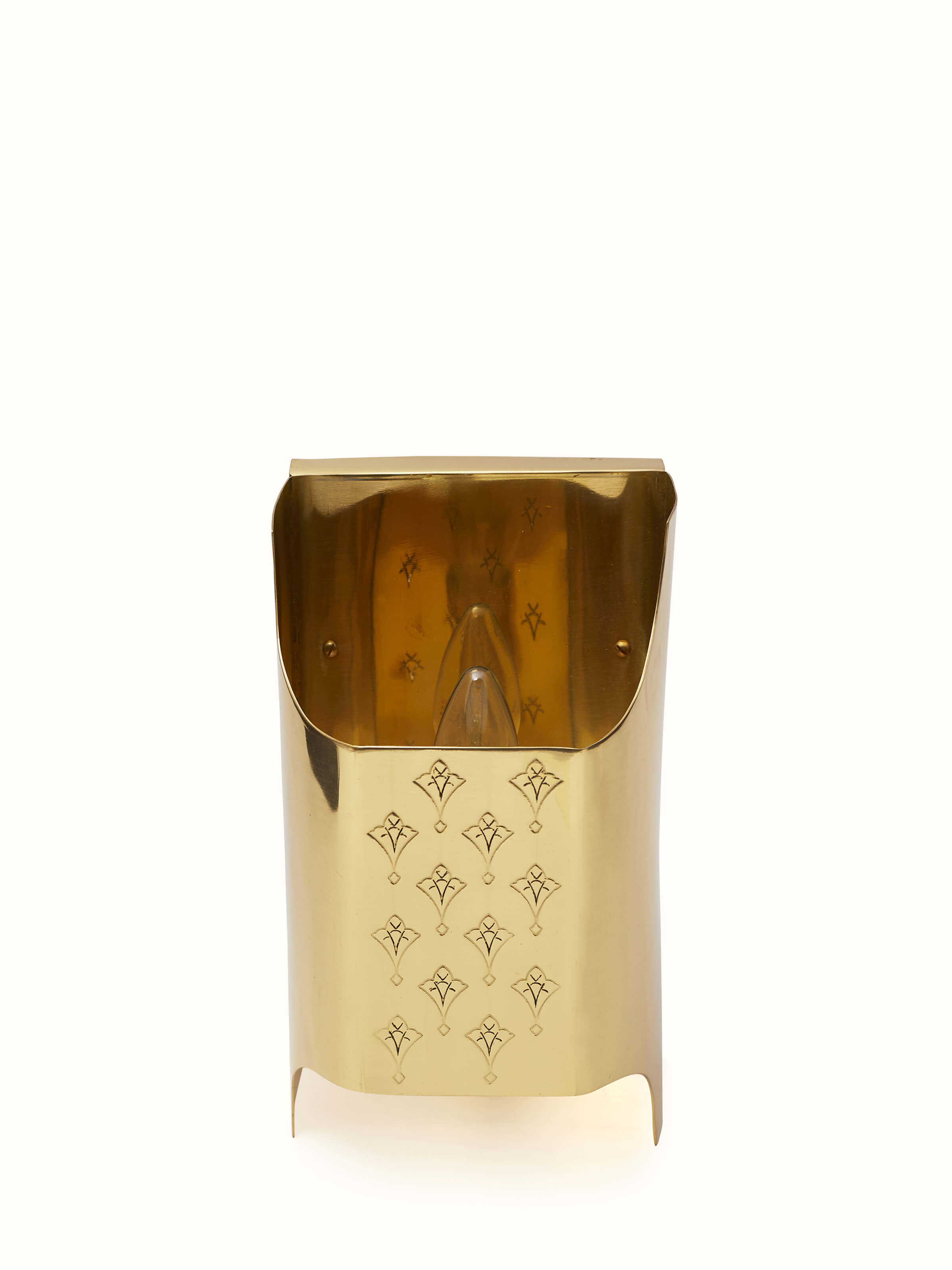 Front view of Brassware Wall Light showcasing its elegant brass design and lighting features.