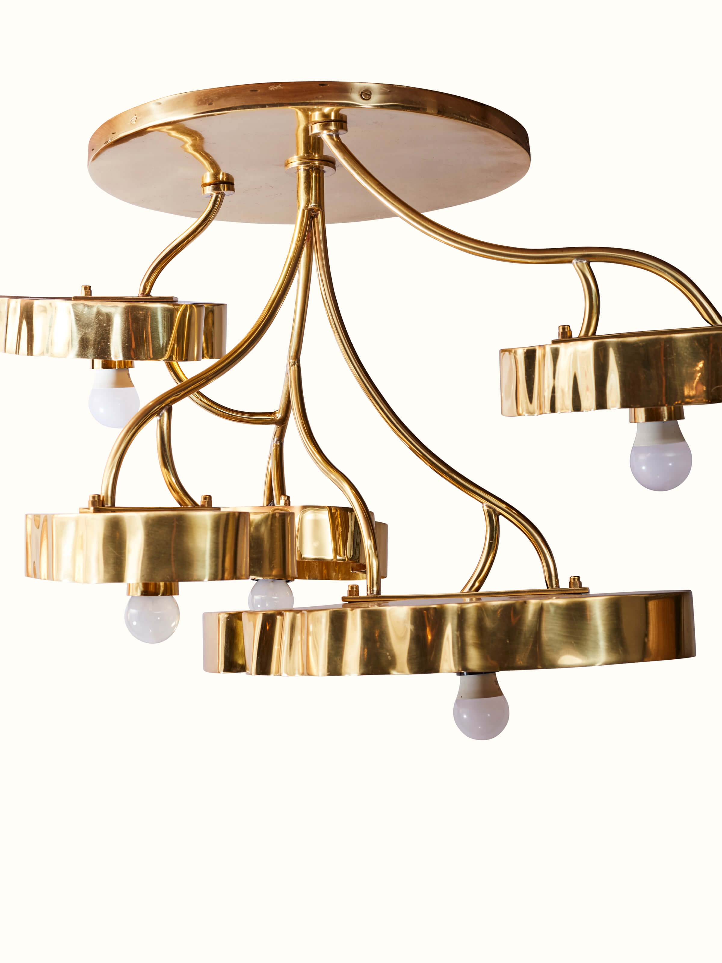 Close-up of Brass Nakkashi Chandelier highlighting intricate brass work and craftsmanship.