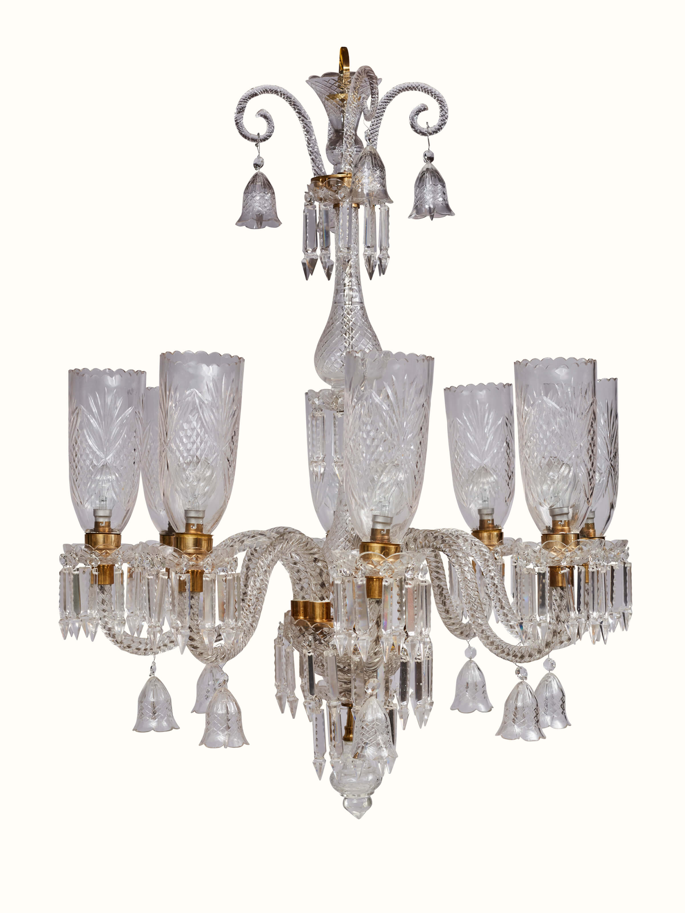 Front view of Glass Clear Chandelier displaying its elegant design and sparkling clarity.