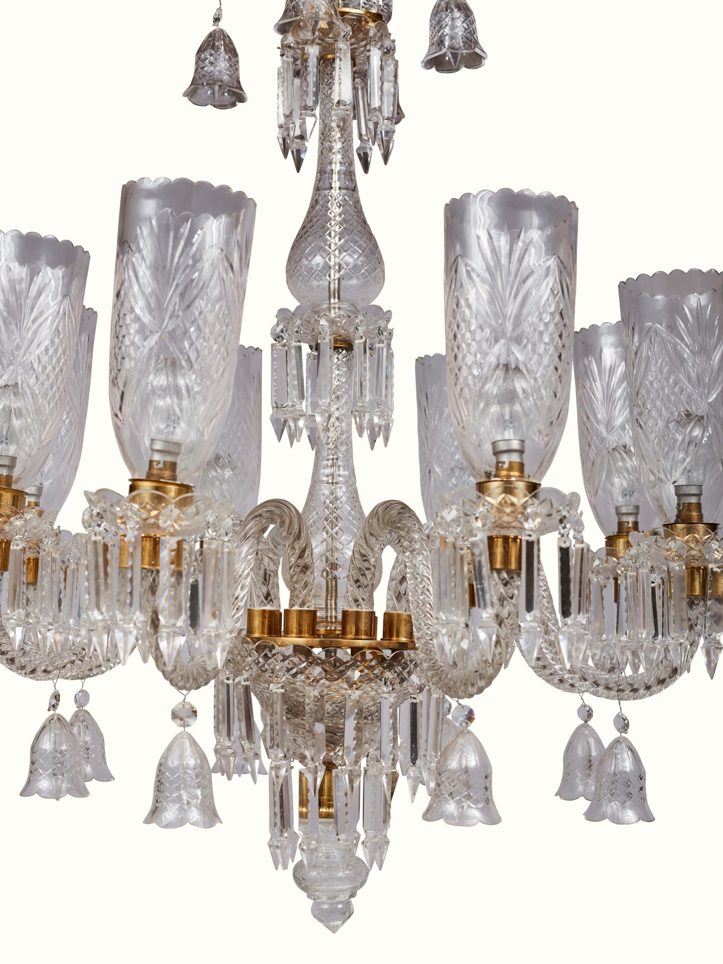 Detail view of Glass Clear Chandelier focusing on the intricate design and clear glass finish.