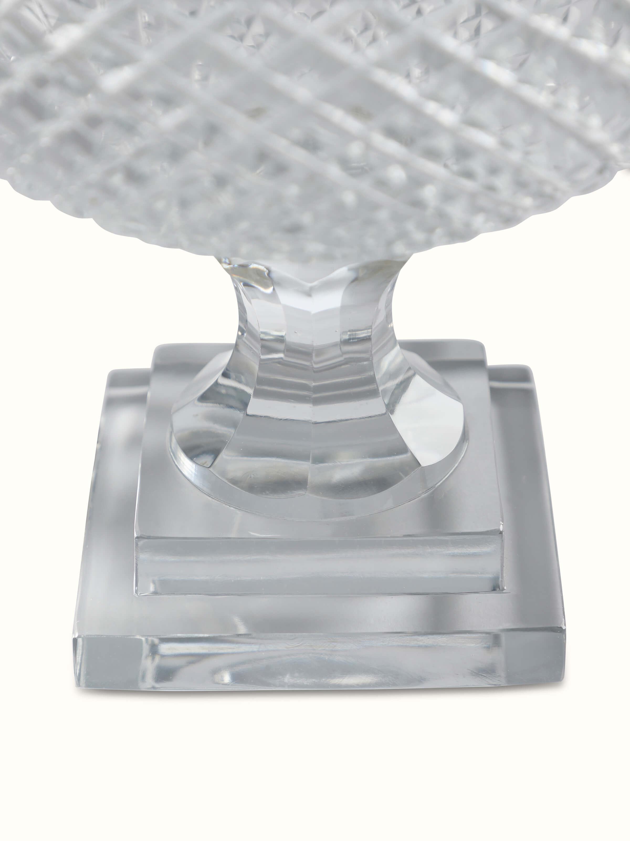 Detail view of Glass Bowl Vase focusing on the texture and intricate design of the glass.