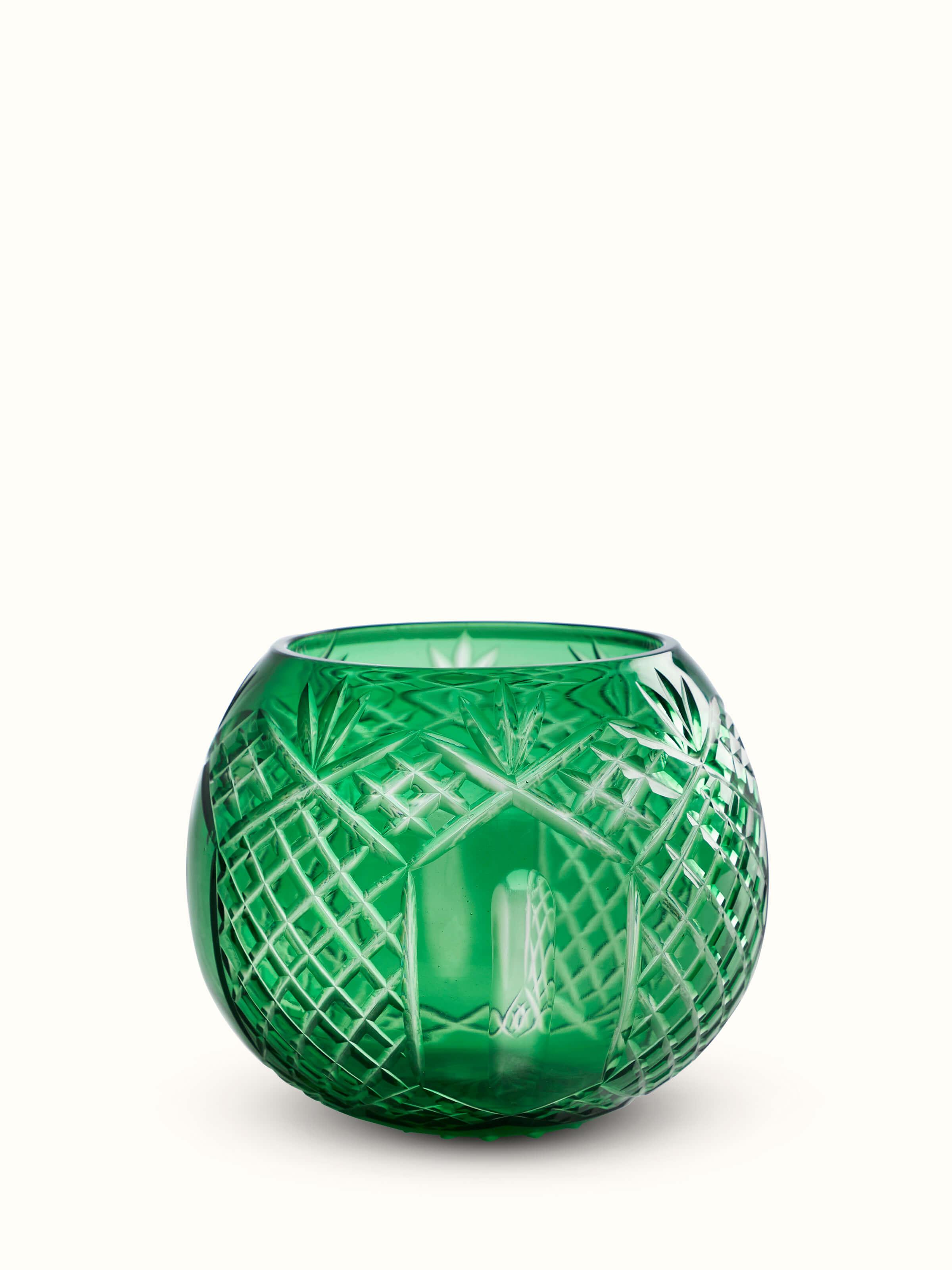 Green Emerald Glass Bowl Vase