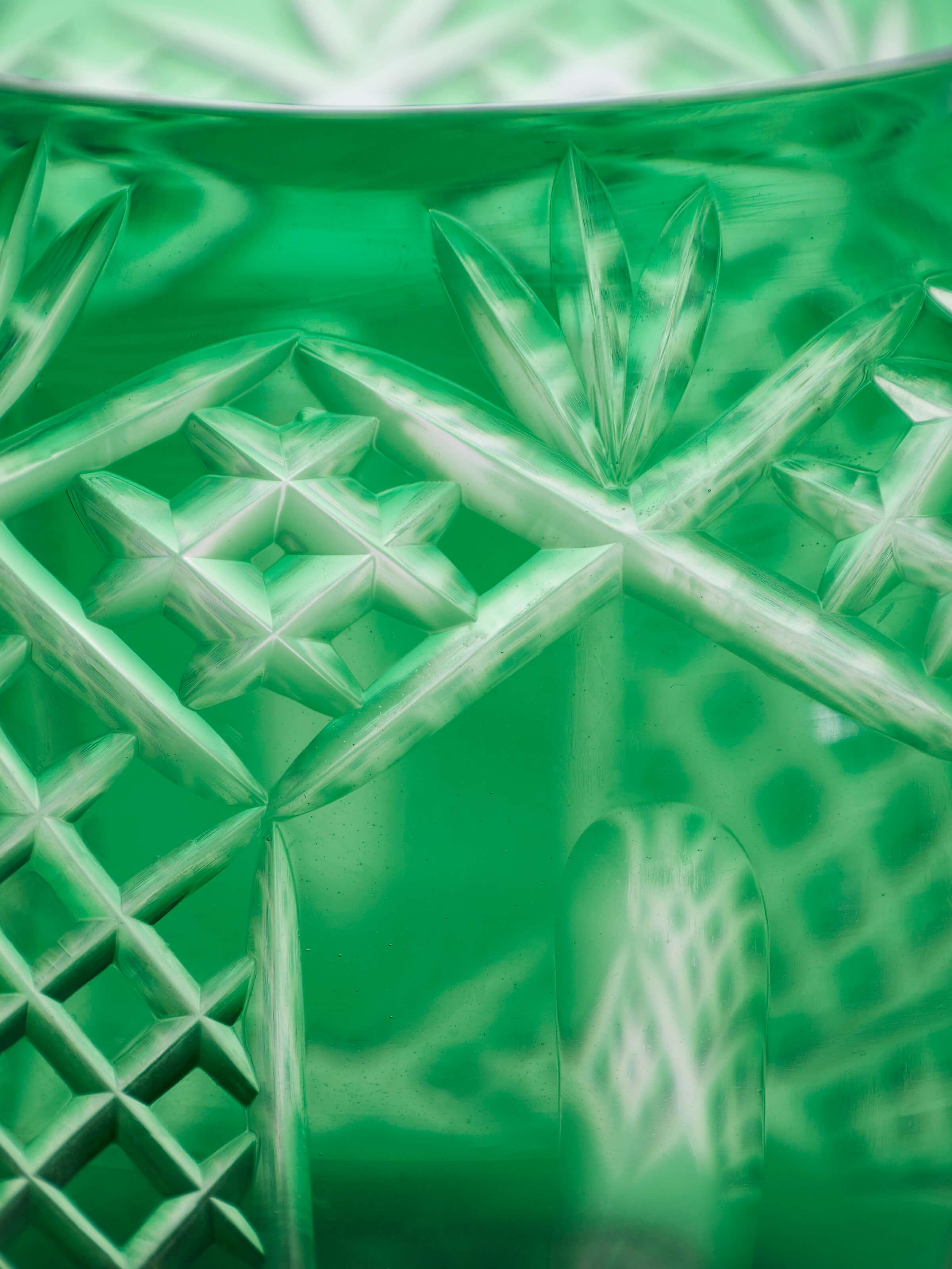 Green Emerald Glass Bowl Vase
