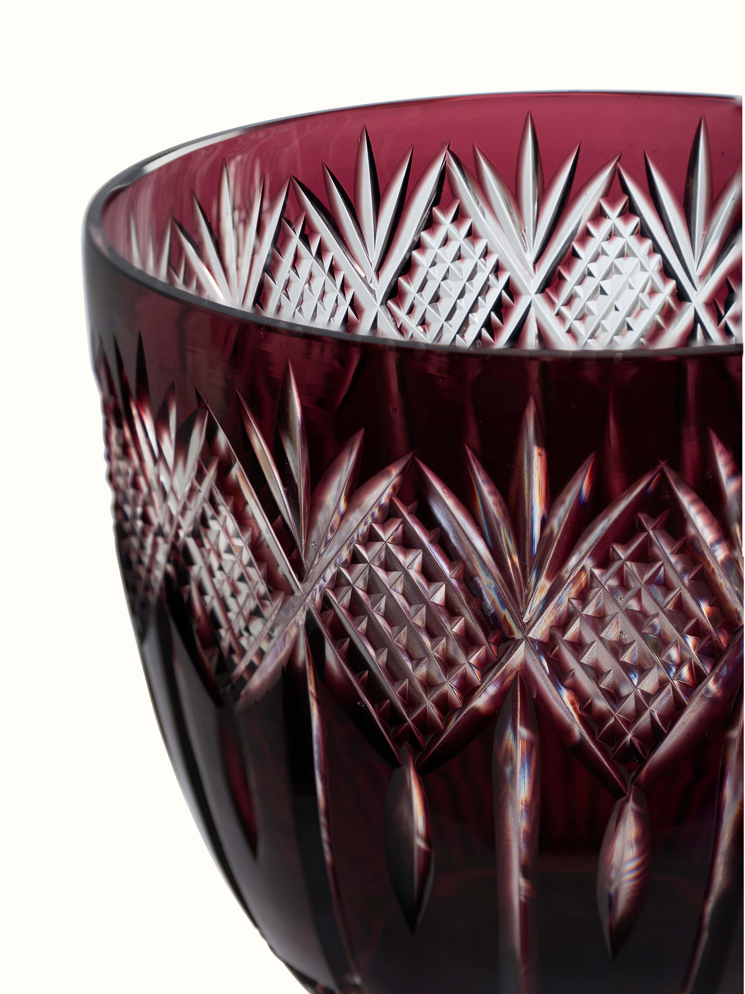 Detailed view of Amethyst Glass Table Vase focusing on its texture and color depth.