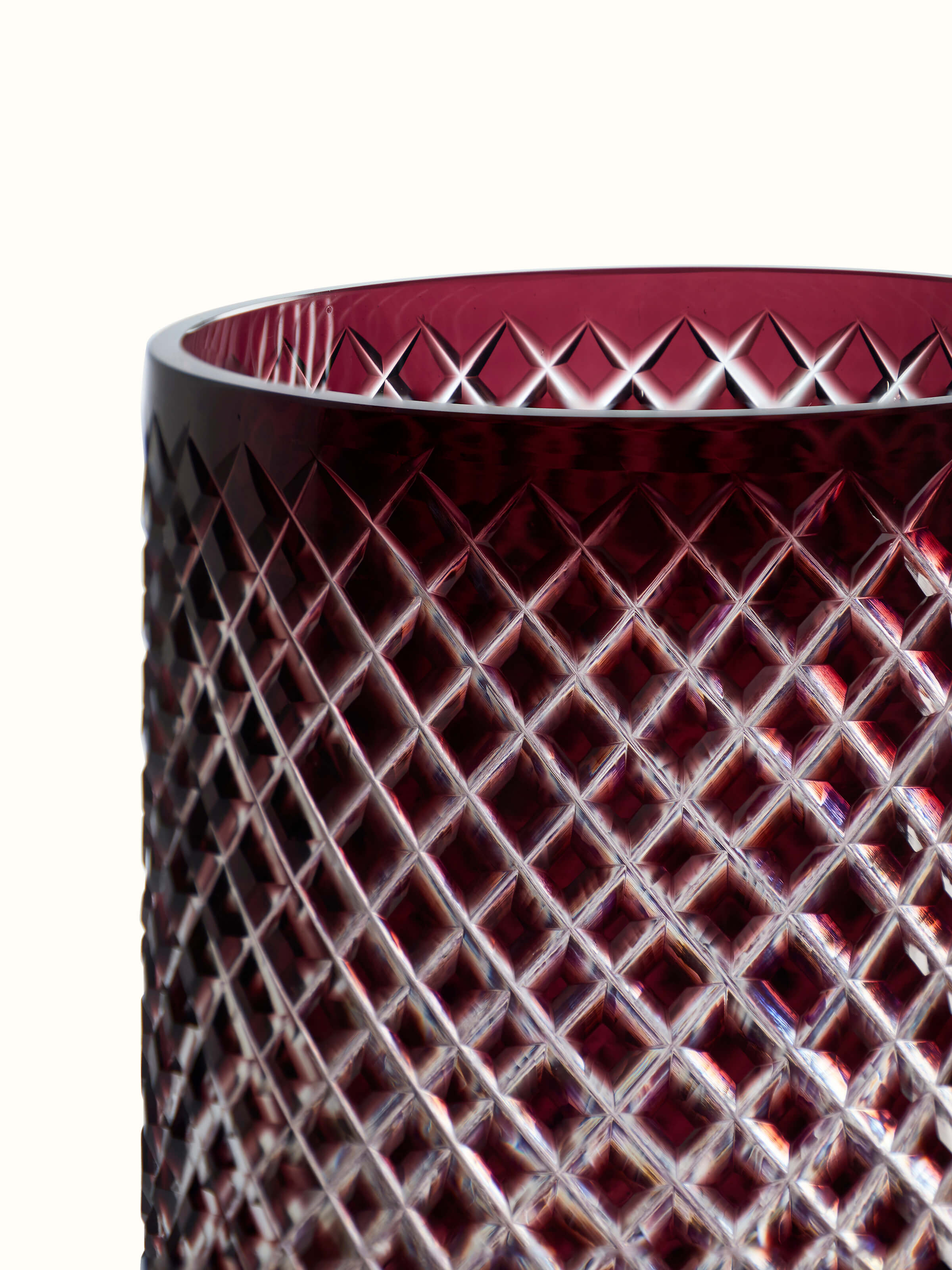 Detailed view of Curved Hurricane Glass Table Vase focusing on its surface texture and curved edges.
