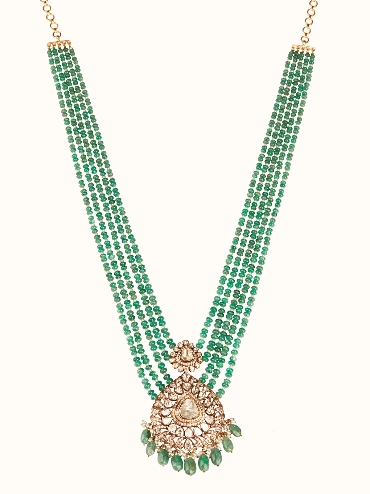 Dank Polki 18 Carat Gold Long Necklace