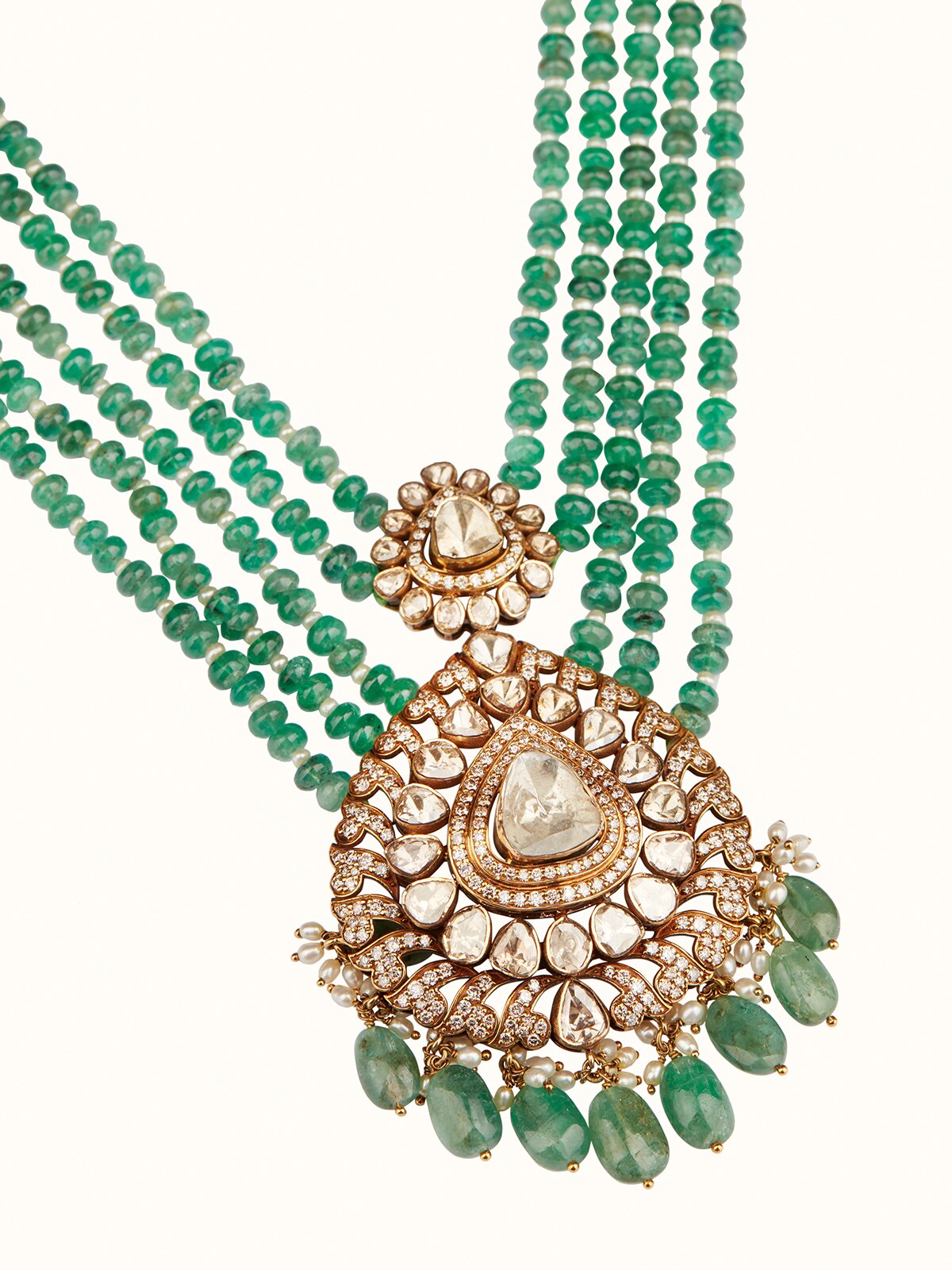 Dank Polki 18 Carat Gold Long Necklace