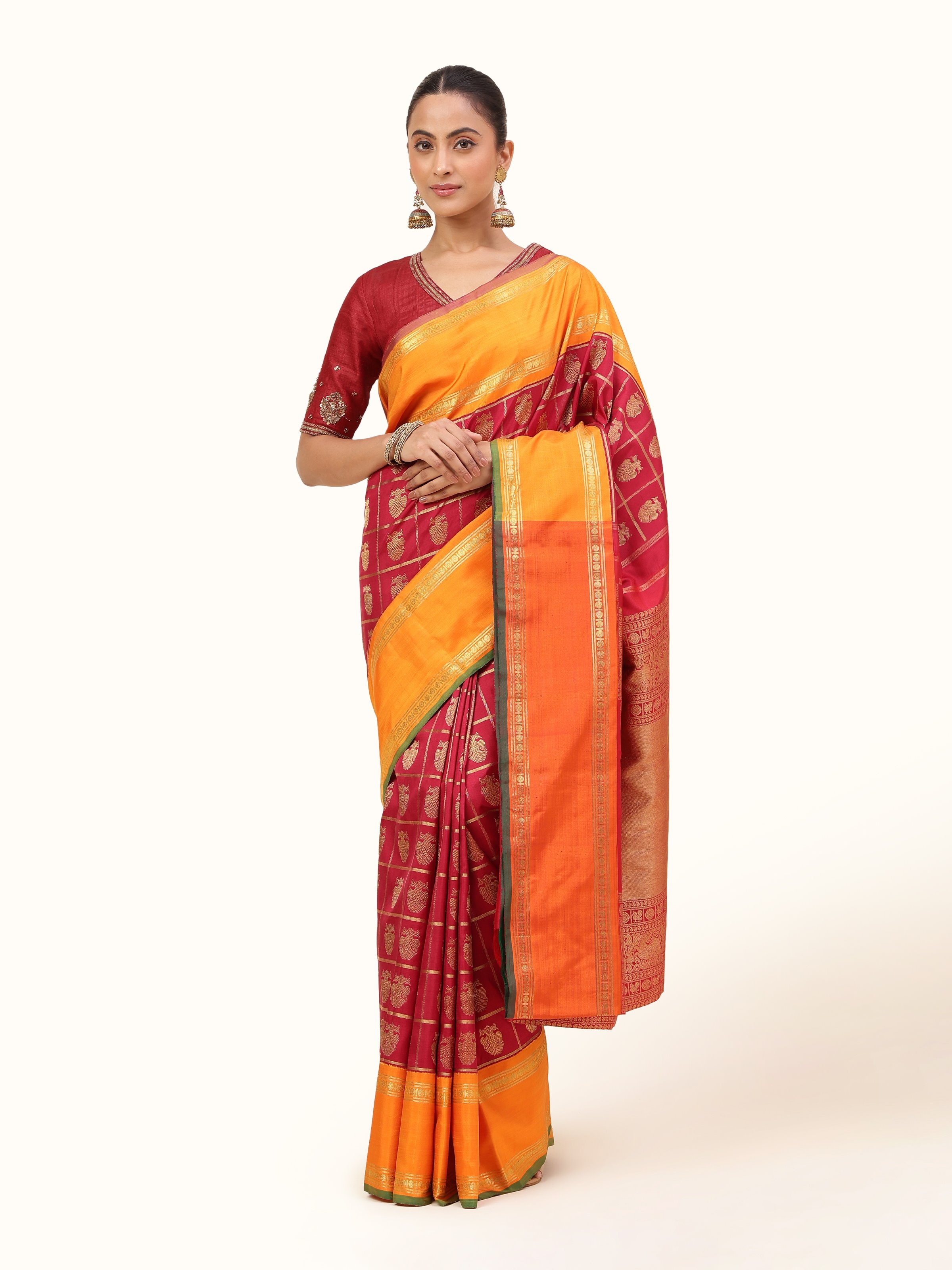 Pink Silk Kancheepuram Saree
