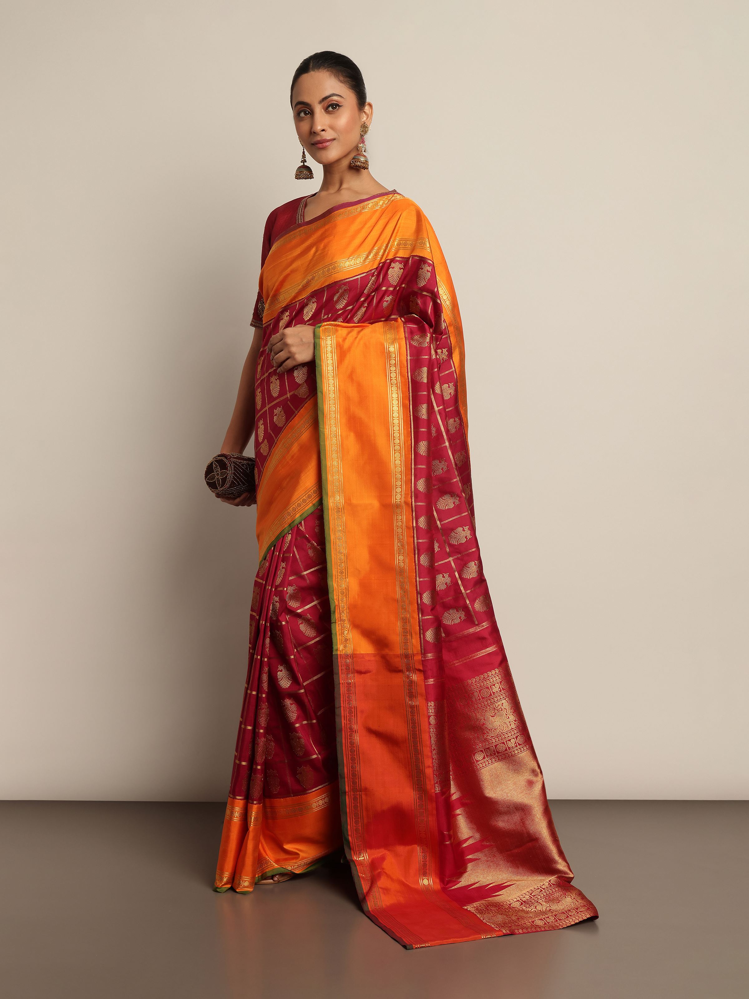 Pink Silk Kancheepuram Saree