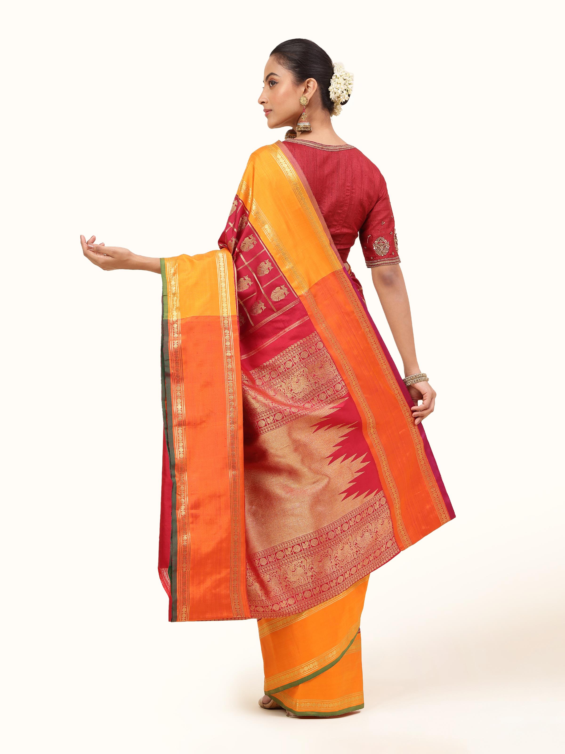 Pink Silk Kancheepuram Saree