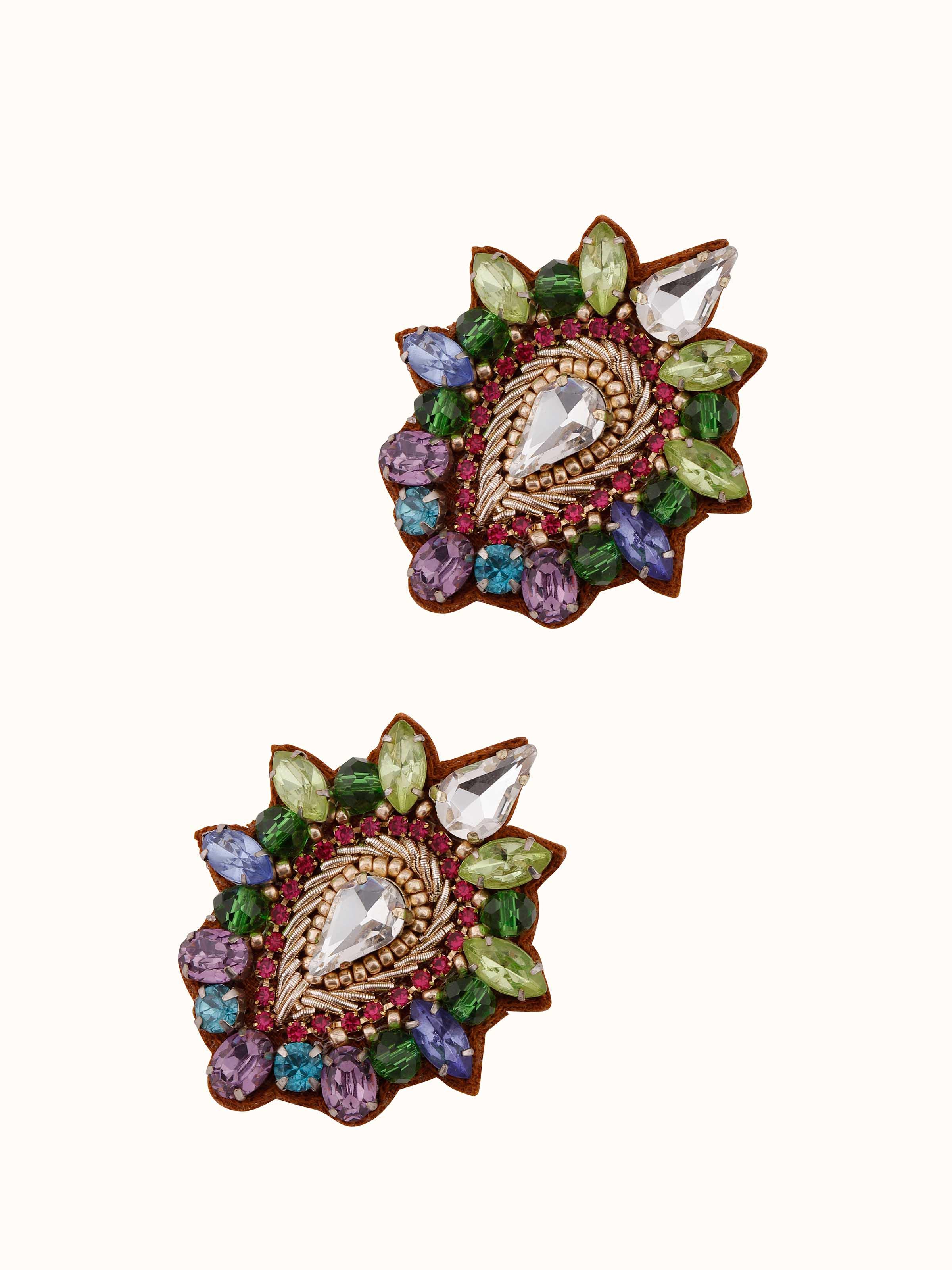 Close-up of Handcrafted Stud Earrings featuring fine detailing by Swadesh