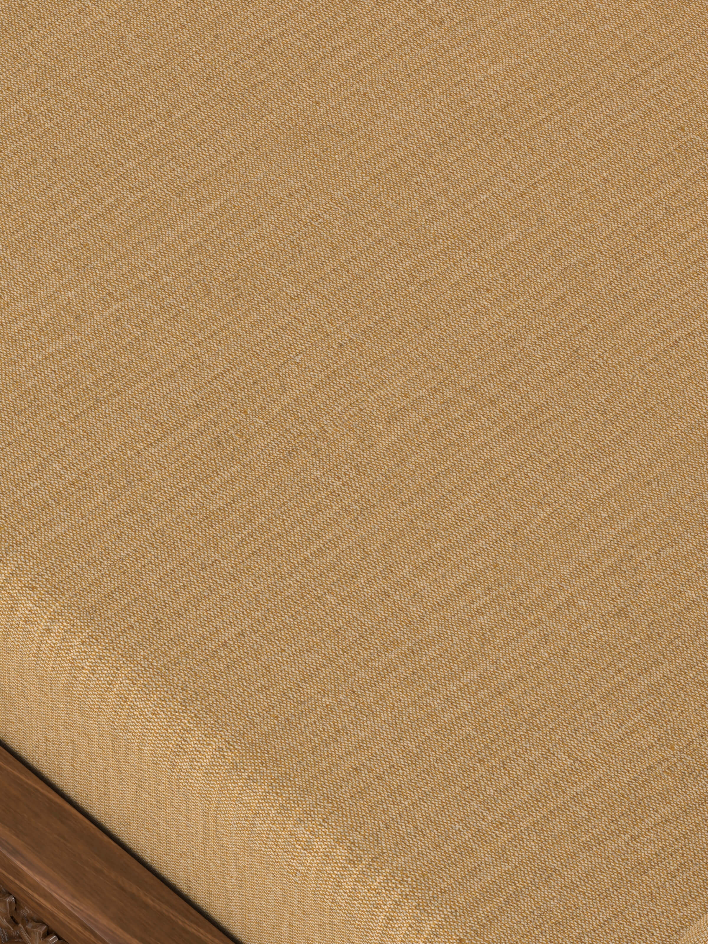 Yellow Boucle Fabric Upholstered Carved Walnut Wood Daybed