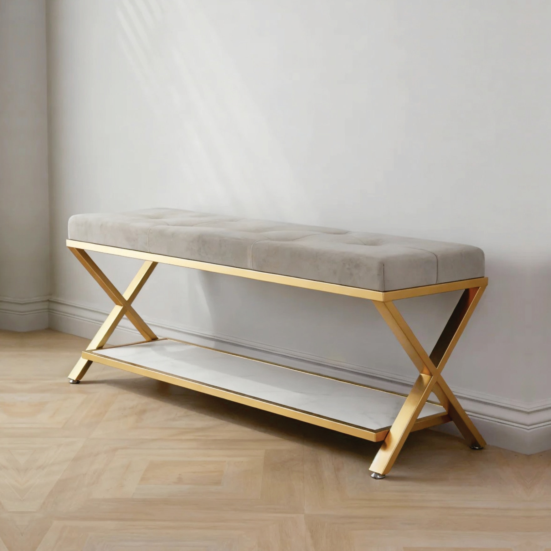 The Origami Metal Bench in Grey Finish