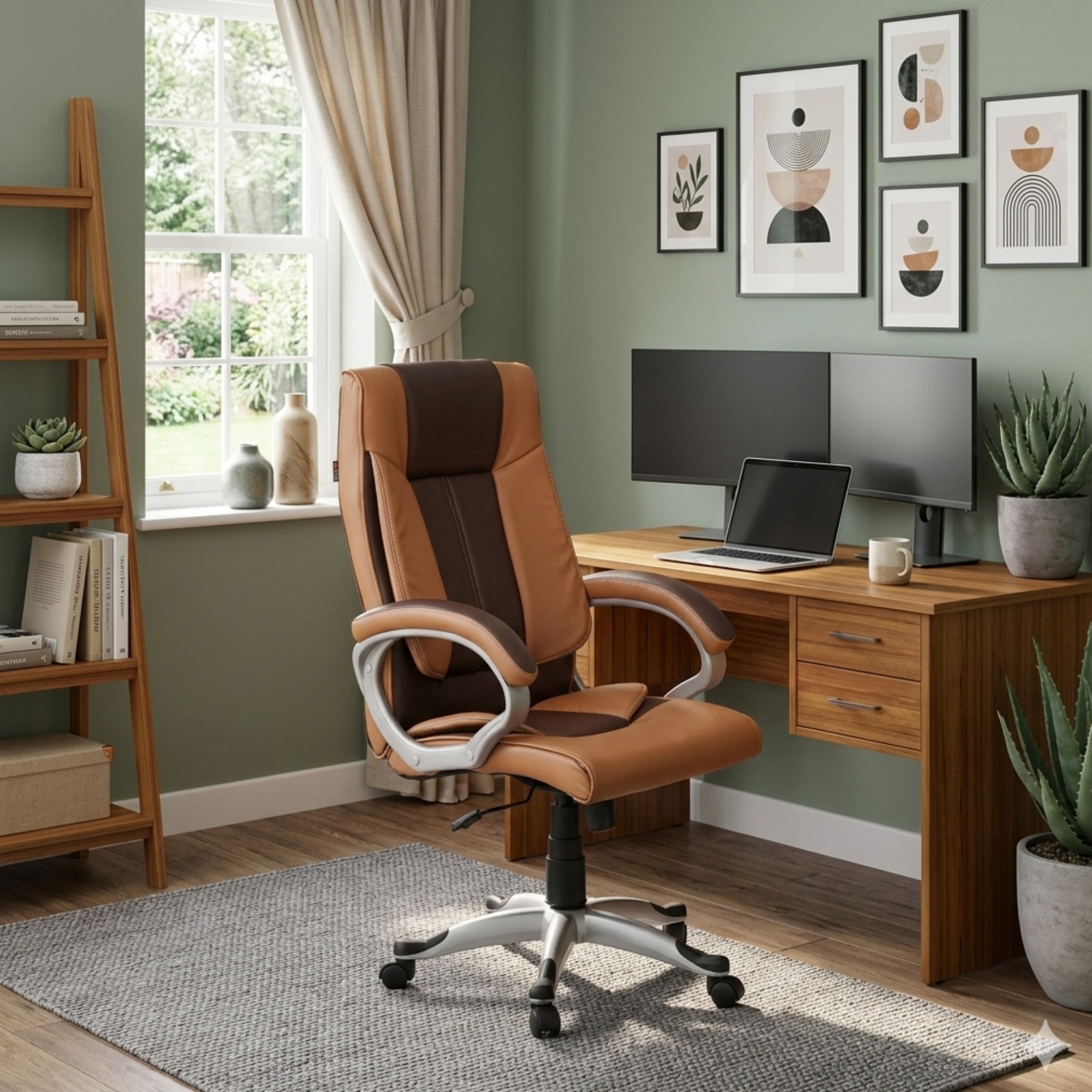 Adiko High Back Executive Chair In Brown Tan-image-39