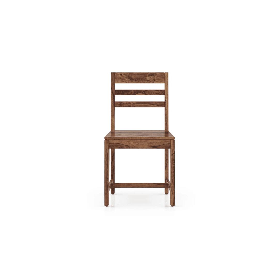 Oliver Solid Wood Dining Chair Set Of 2 In Teak Finish