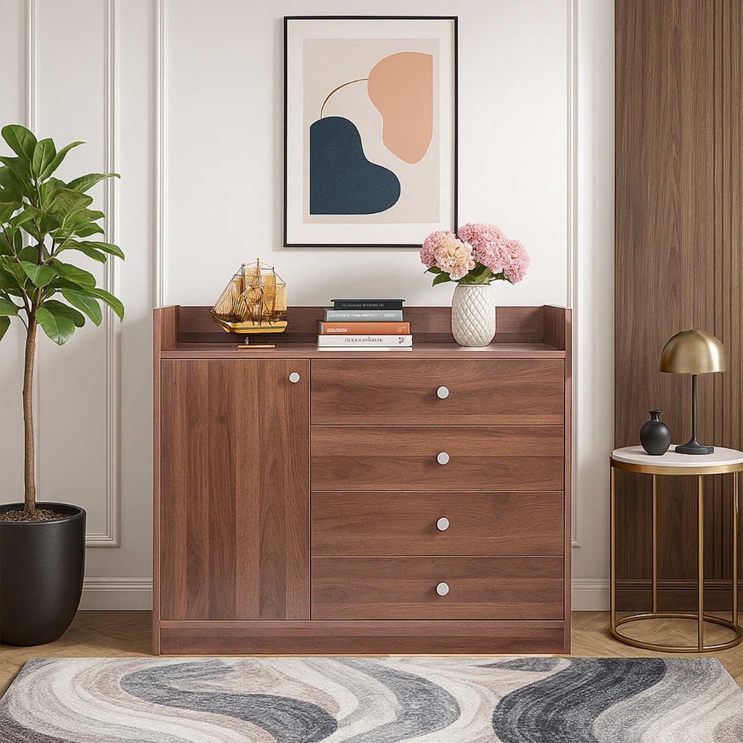 Regalia 4 Chest of Drawers in Columbian Walnut Finish - Gudsmith