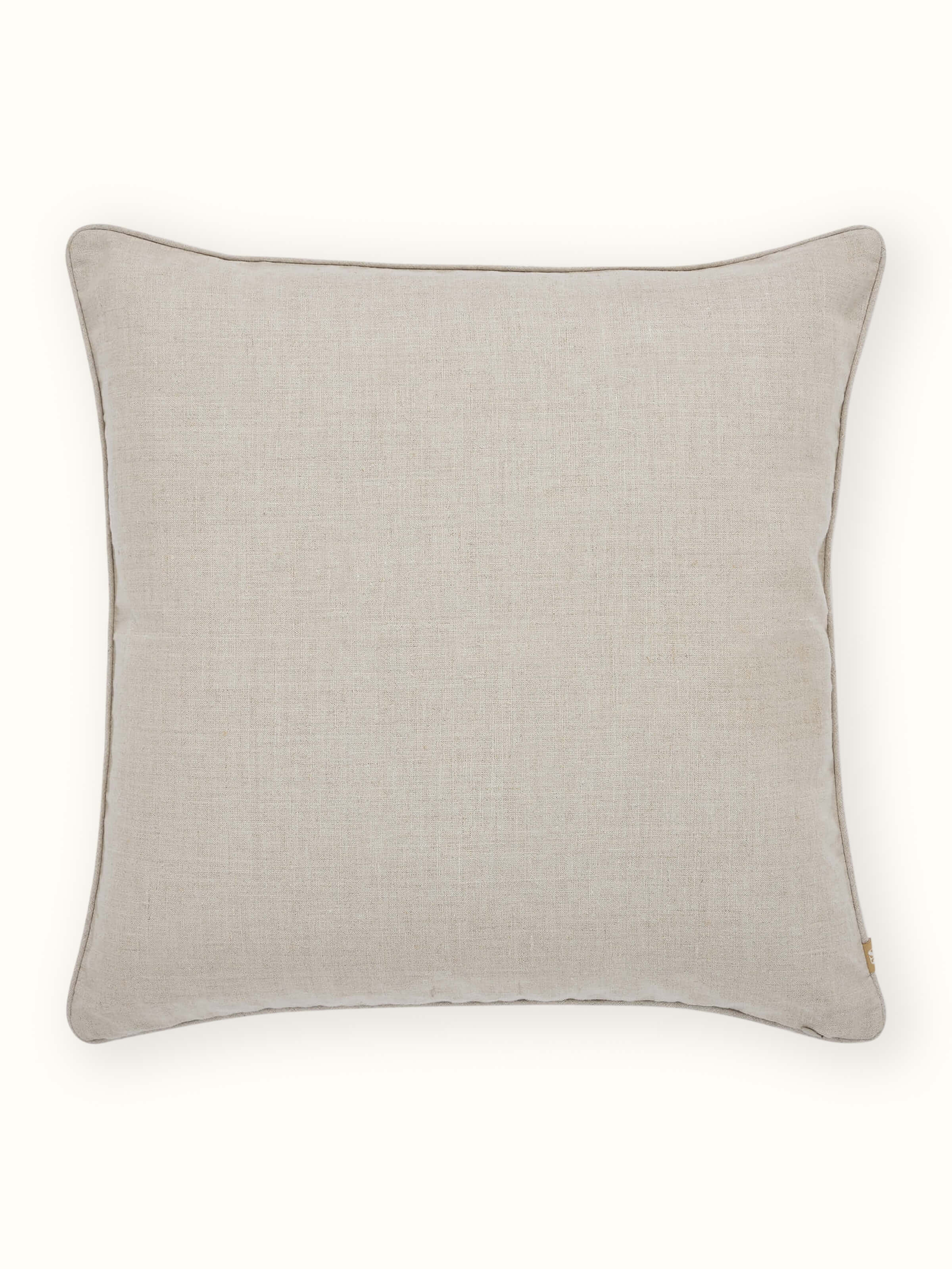 Mughal Miniature Magenta Buti Linen Kashmir Chain Stitch Hand Embroidery Cushion Cover