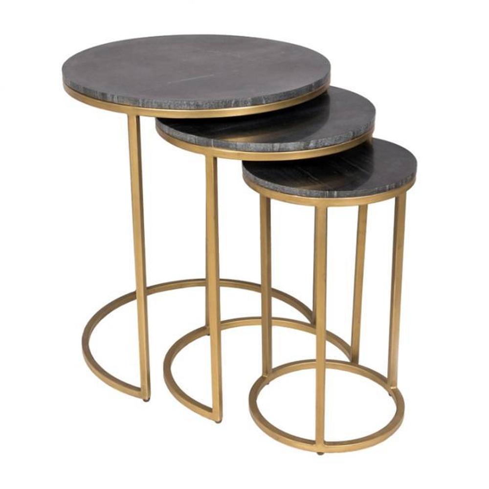 Logan Metal Side Table in  Gold Finish - Solanki Handicrafts