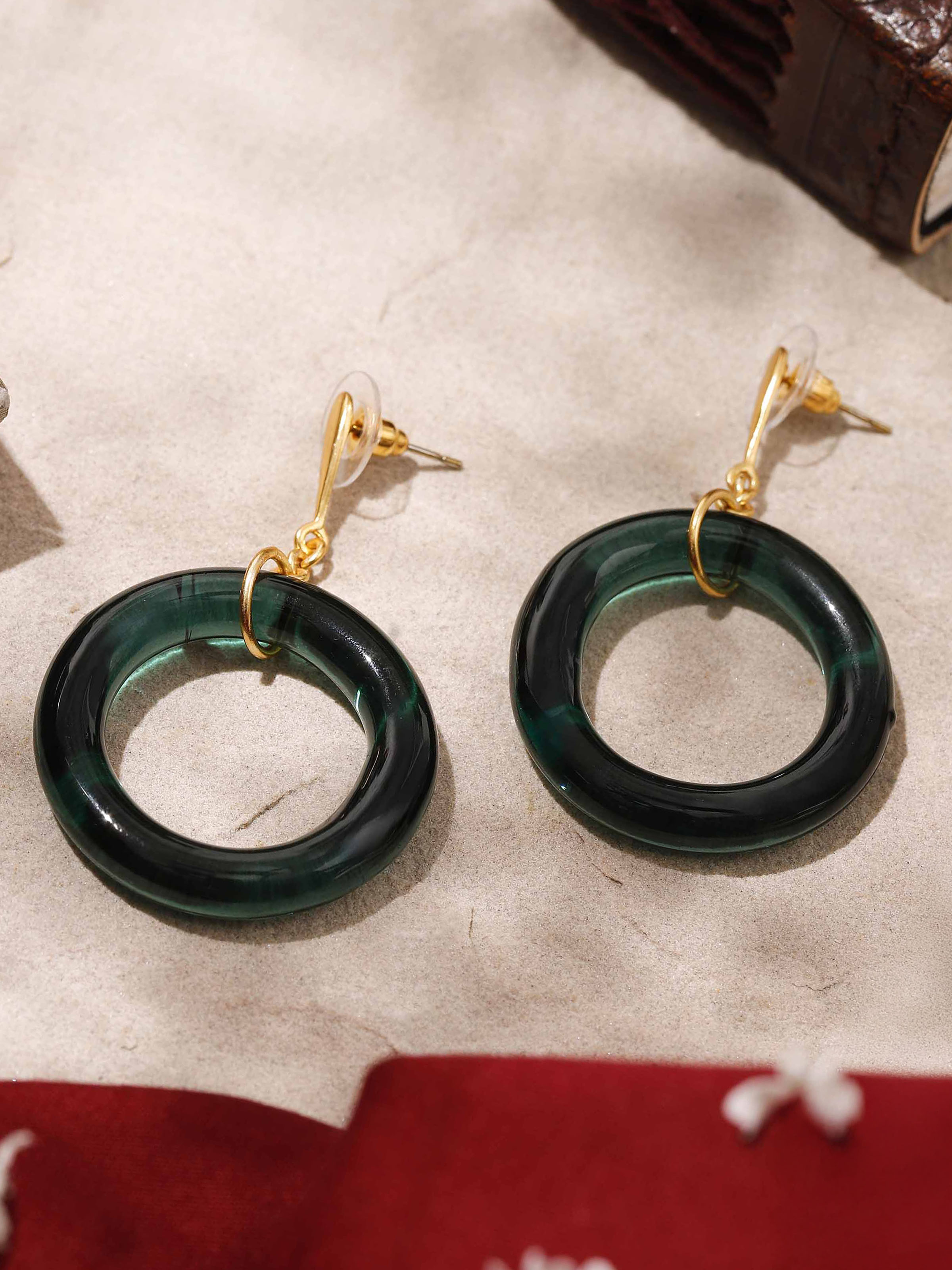 Silver Flame Glass Drop Earrings