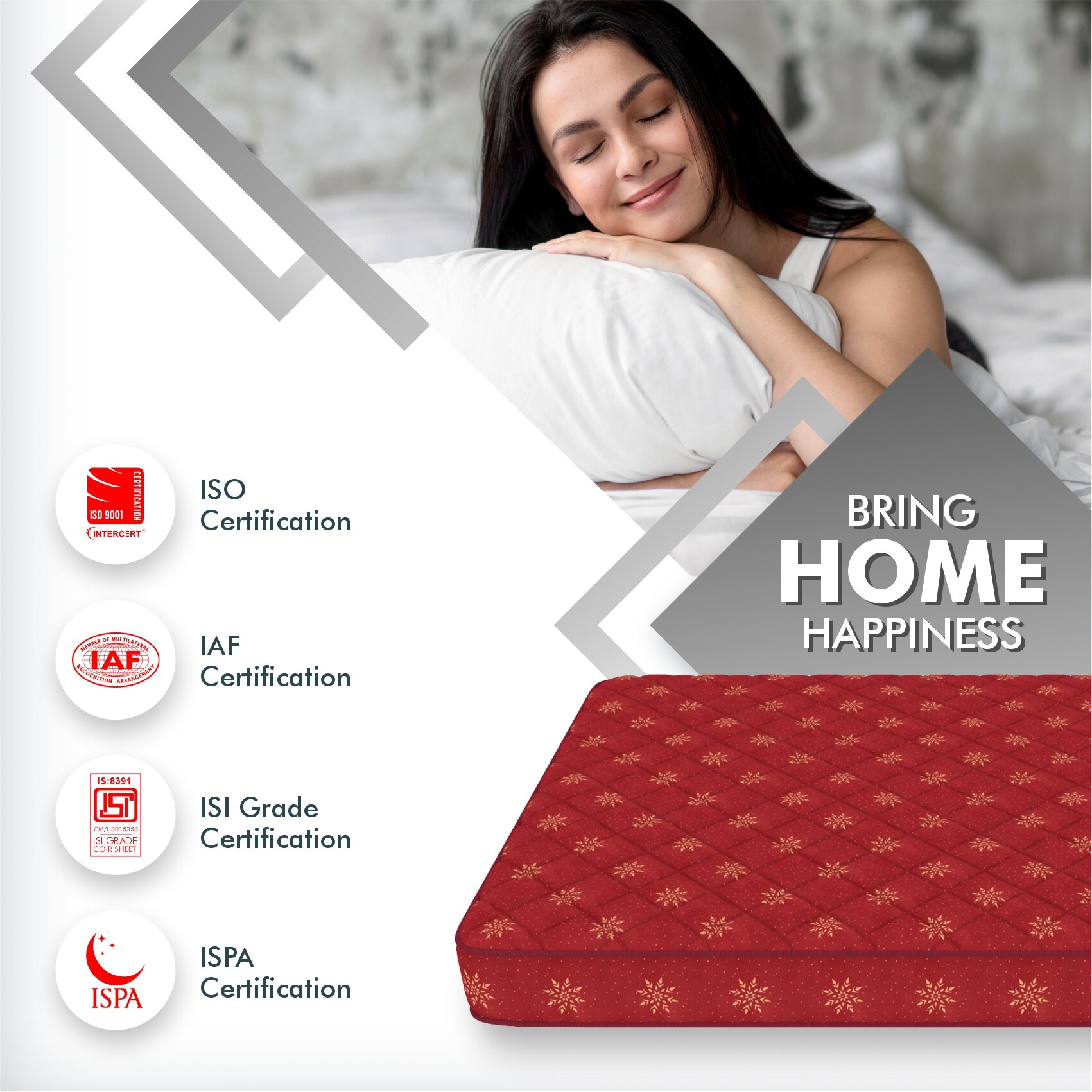 Resteria Golden Fibre Tech Mattress (72 x 72 in, 8 Inches)