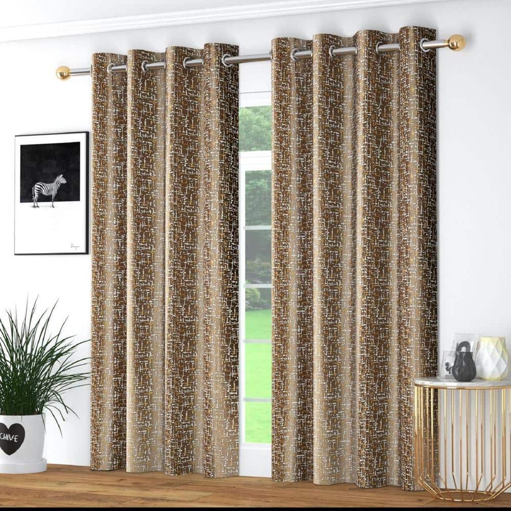 Texture Print Pack of 2 Pieces Room Darkning Window Curtains