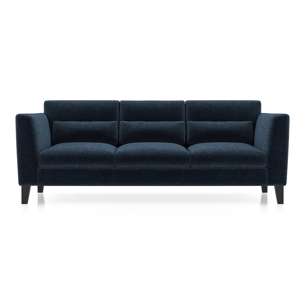 Lewis Sofa (Colour : Cobalt, Cushion : Hard, Seater : 3+1+1)