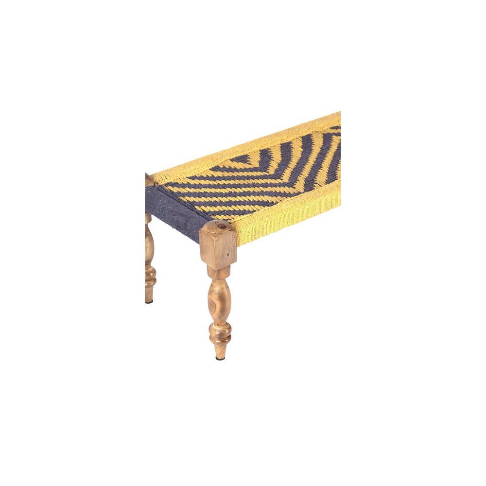 Hamilton Solid Wood Maachi Bench In Purple & Yellow Canning
