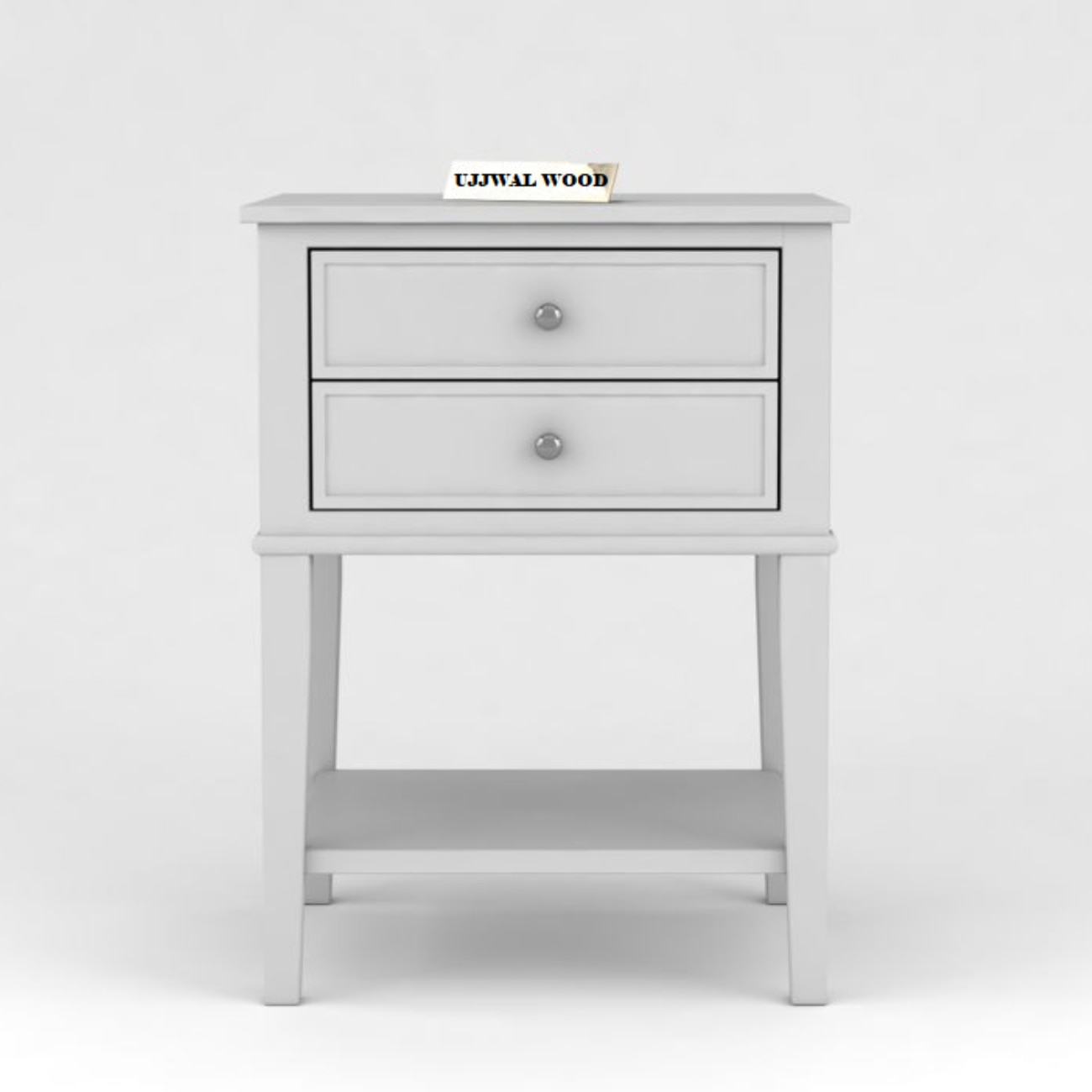 Anton Mango Wood Side and End Table (White Finish)