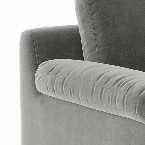 Esquel Luxe 2 Seater Fabric Sofa in Ash Grey Velvet Colour