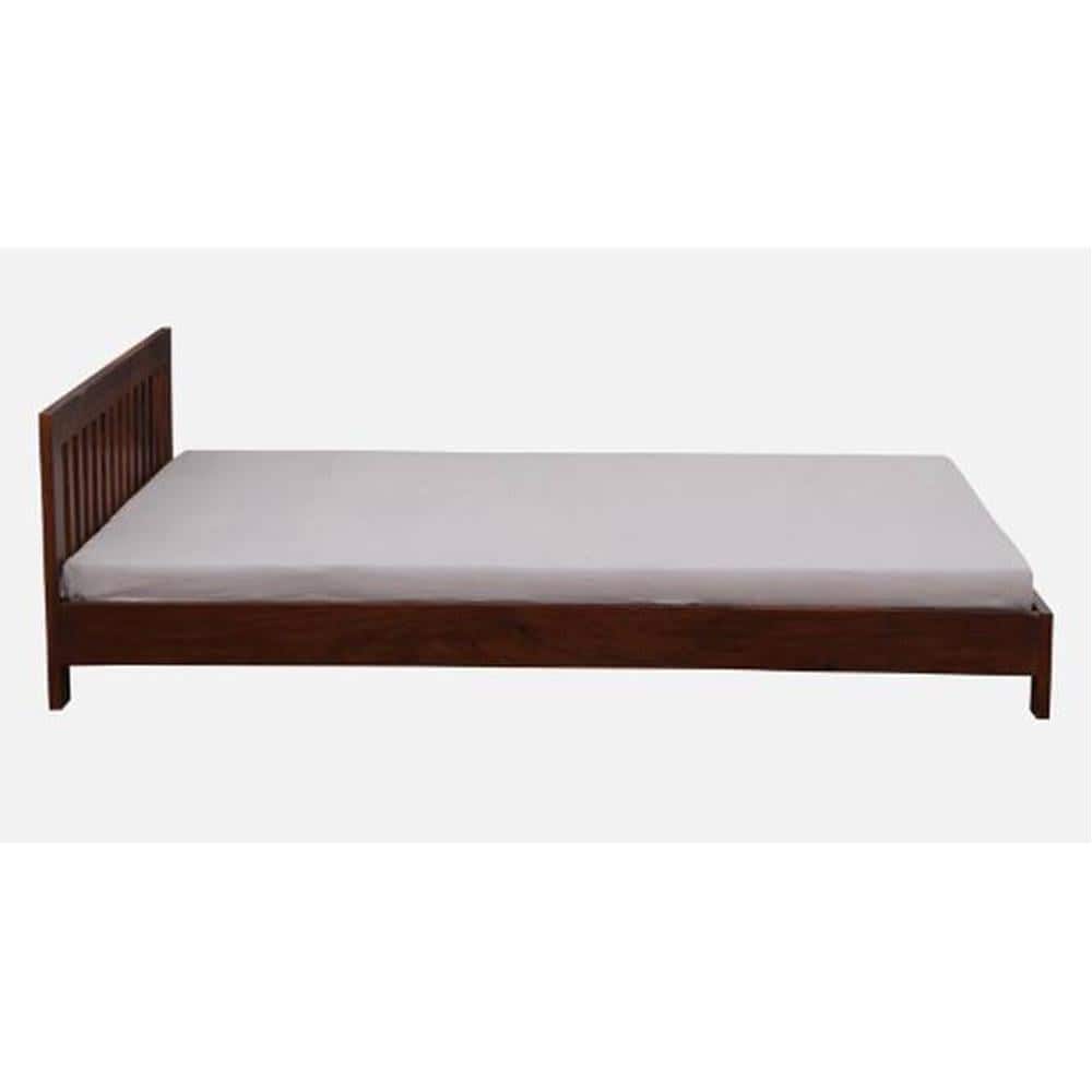 Orian Solid Wood Queen Size Non Storage Bed In Honey Oak Finish